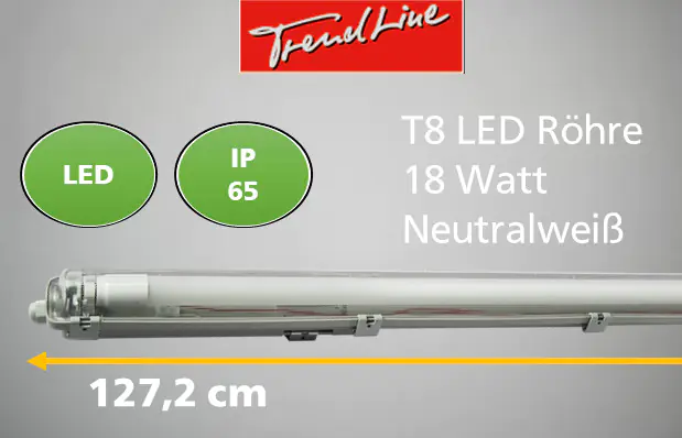 Trendline LED-Feuchtraumleuchte 1-flammig 127,2 cm T8 G13 18W 1900 lm