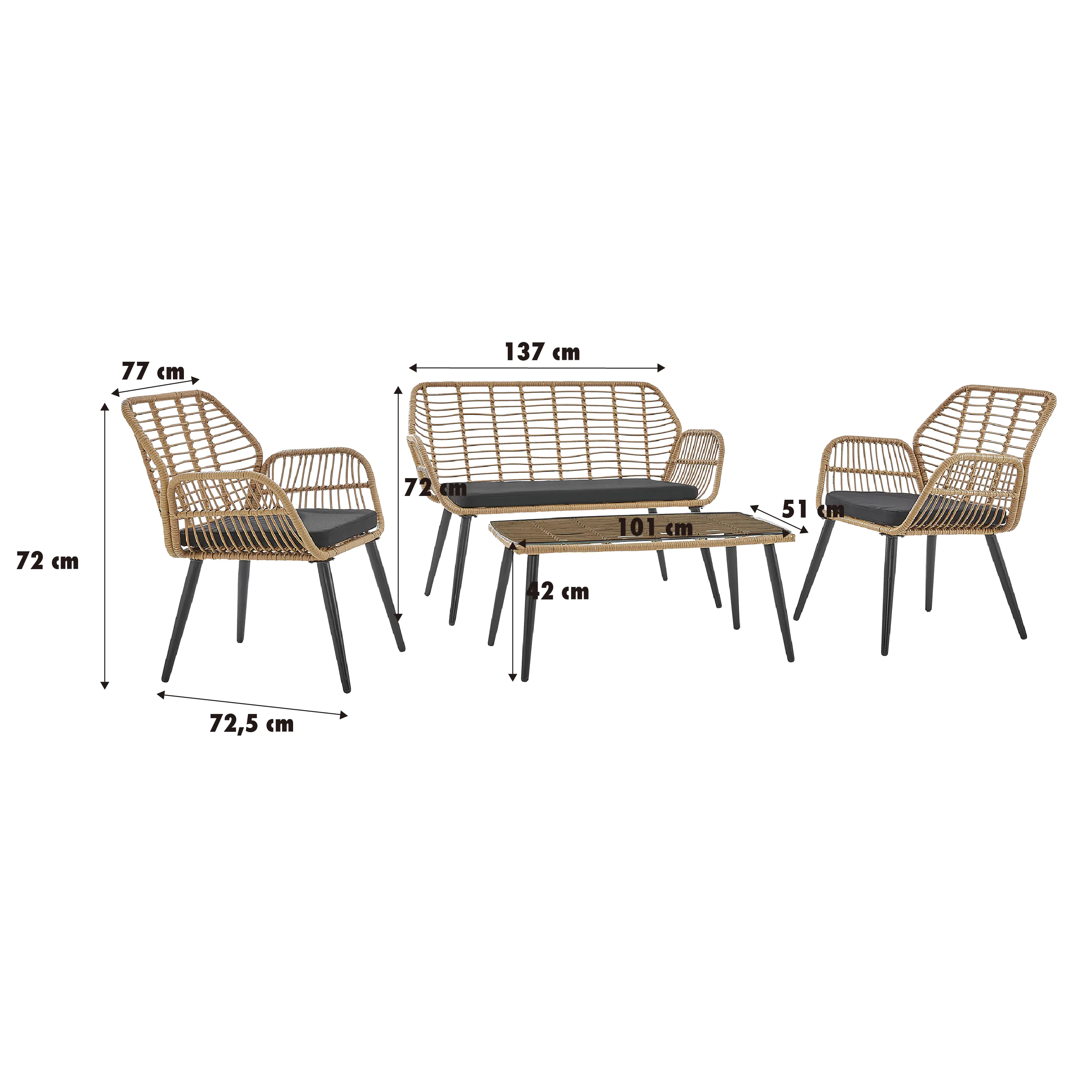 TrendLine Loungeset Larisa 4-teilig