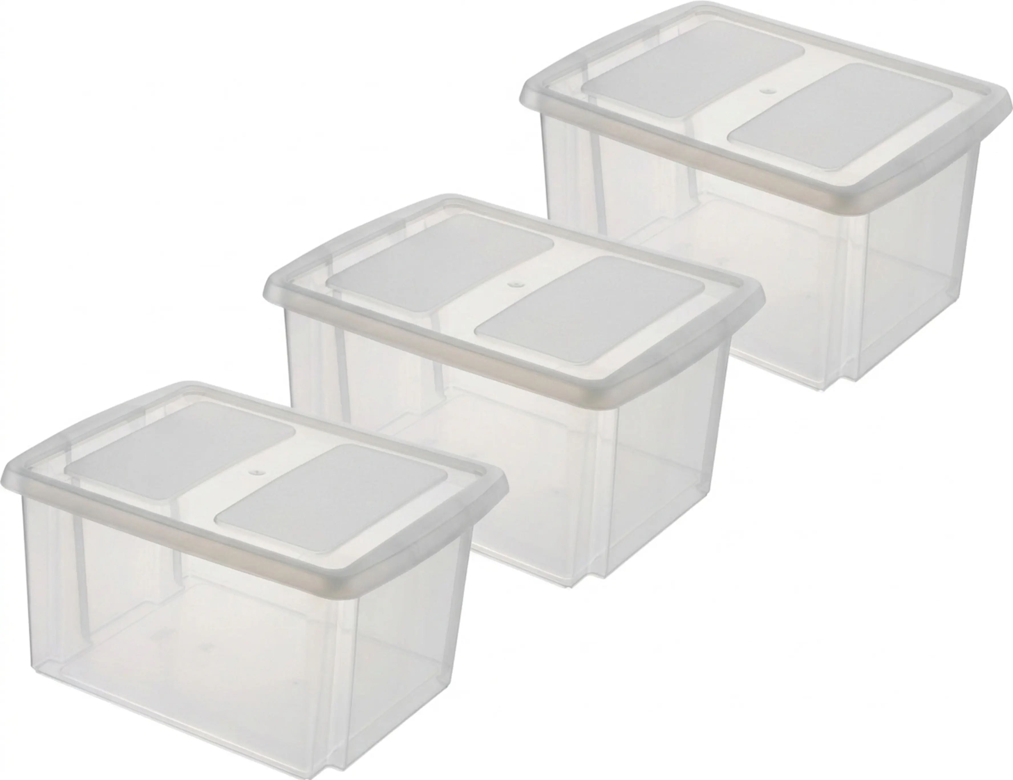 Sunware Aufbewahrungsbox mit Deckel Nesta 32 L transparent 3er Set