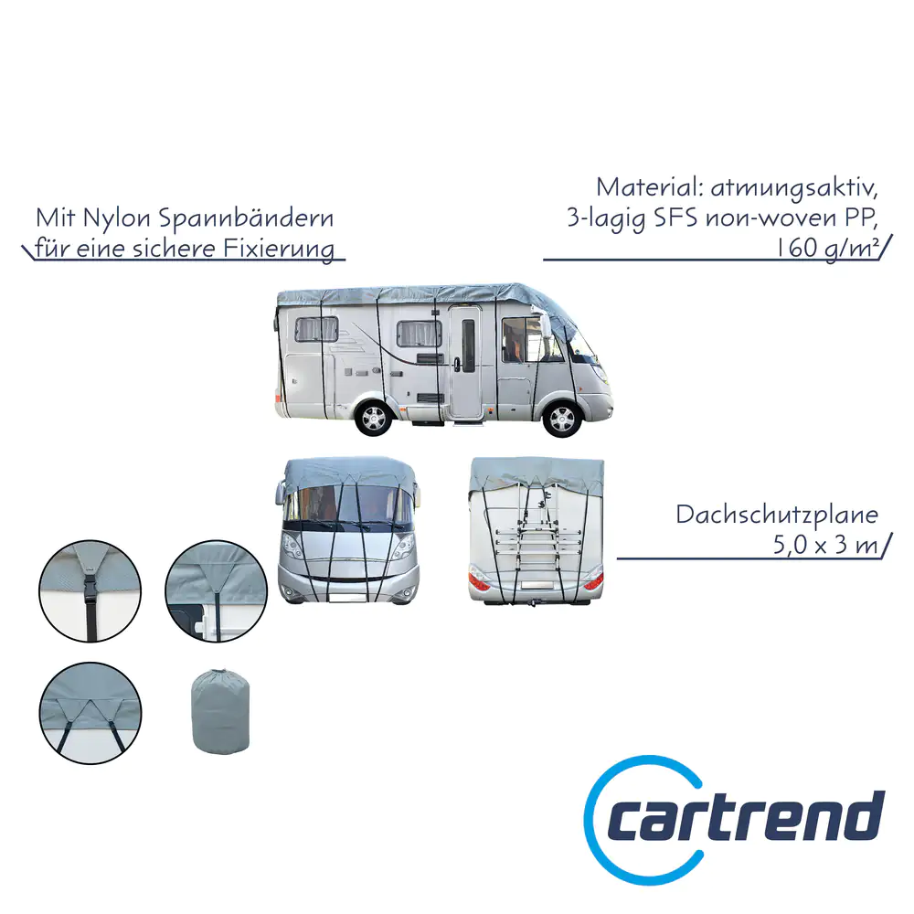 Cartrend Dachschutzplane 5,0 x 3 m