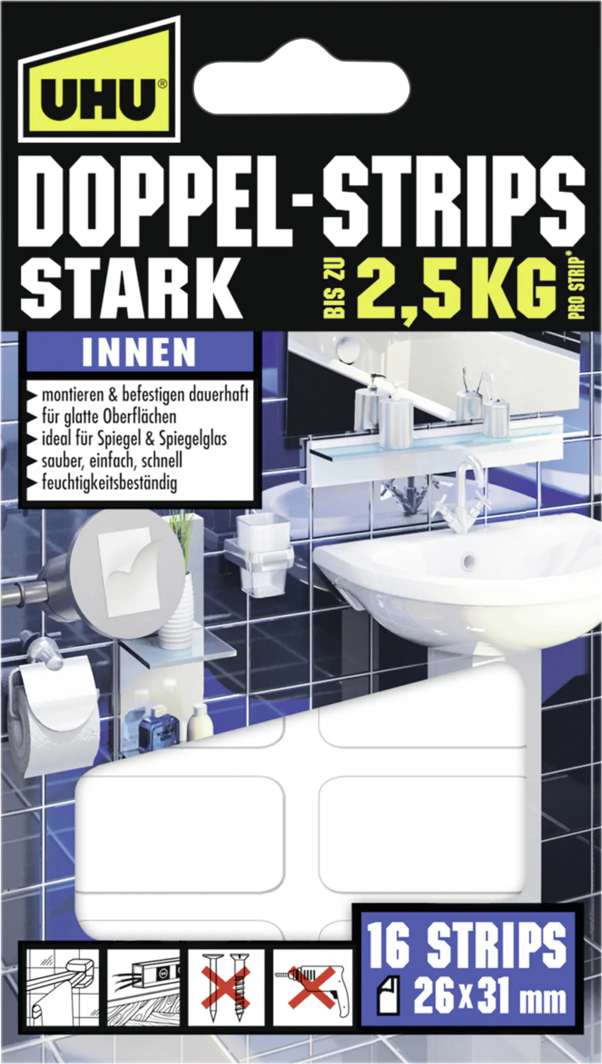 UHU Doppelstrips stark 16 Stück