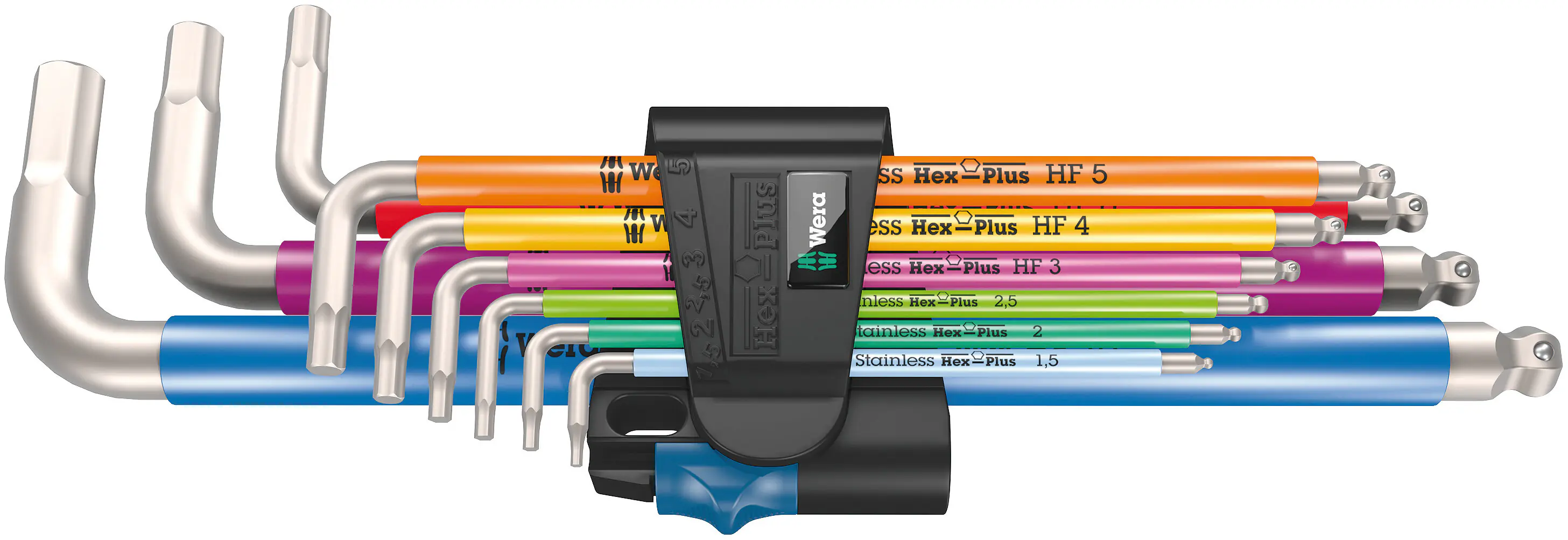 Wera Winkelschlüsselsatz 3950/9 Hex-Plus Multicolour HF Stainless 1 9-teilig