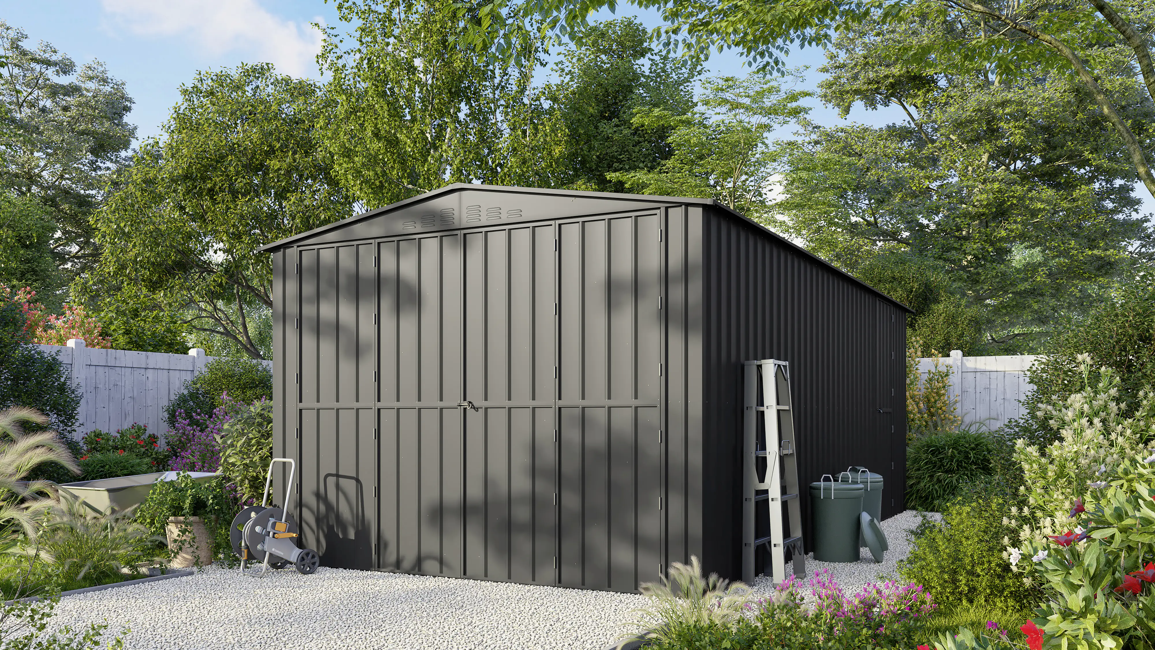 Globel Metallgerätehaus Parker MGR 1015 308 x 464 x 225 cm anthrazit