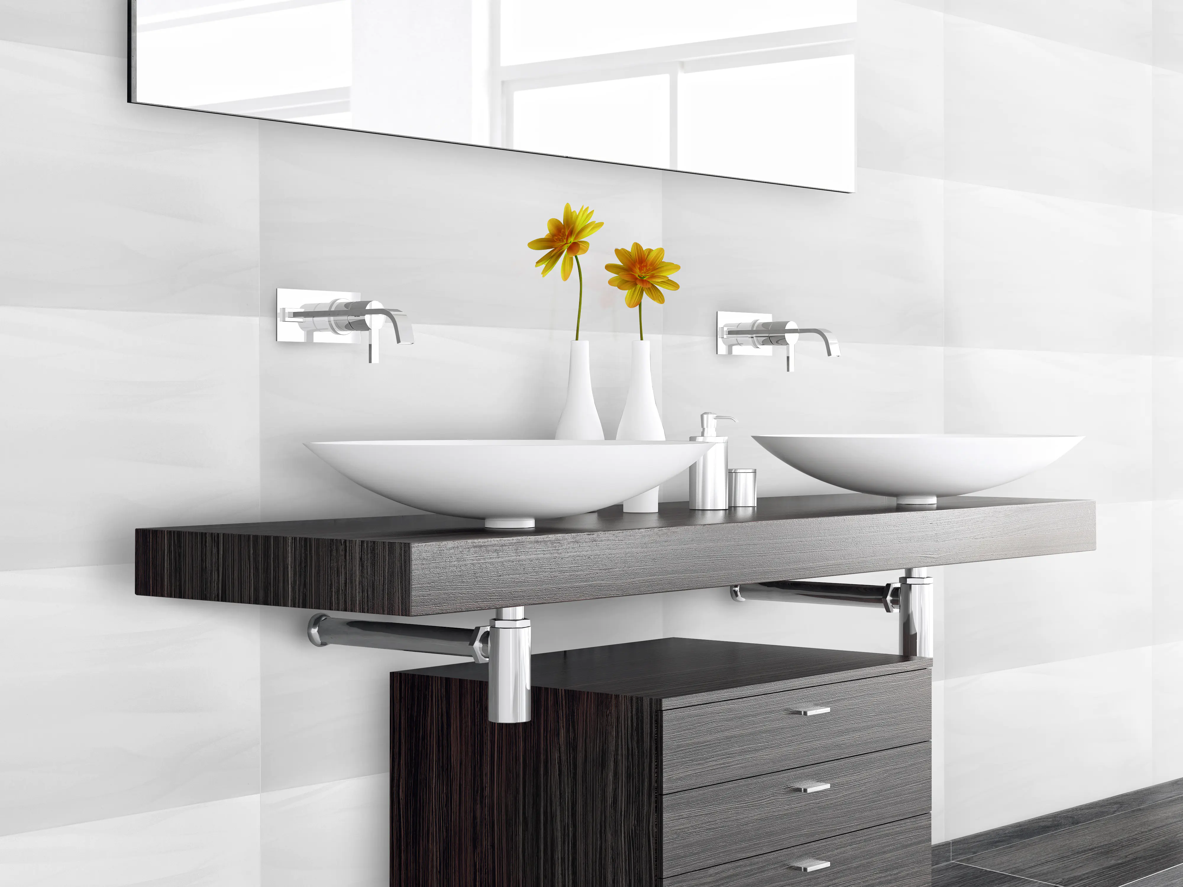 Wandfliese Wave 30 x 60 cm grau matt