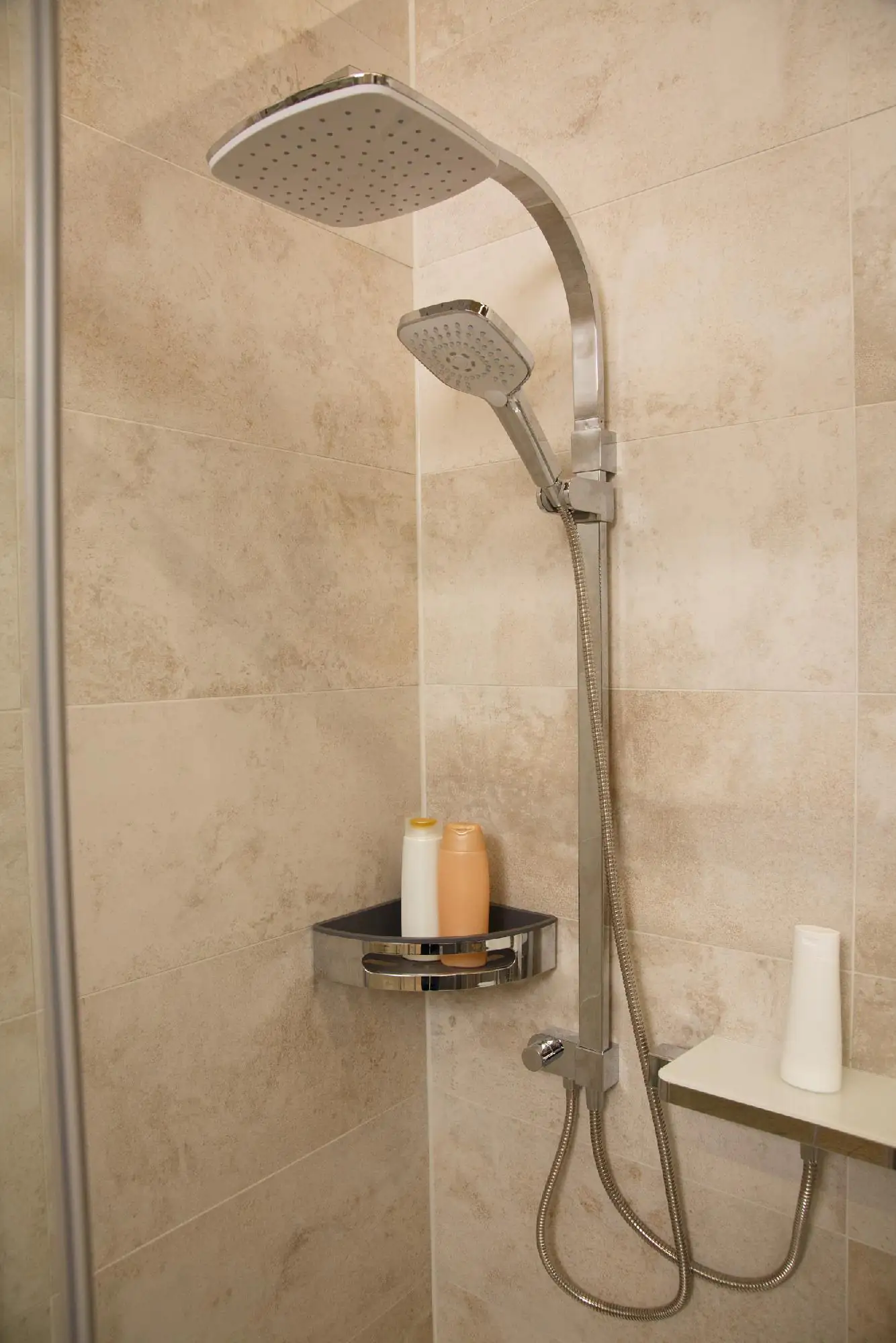 Primaster Duschsystem mit Thermostatarmatur und Ablage Water Stream chrom 3 Strahlarten