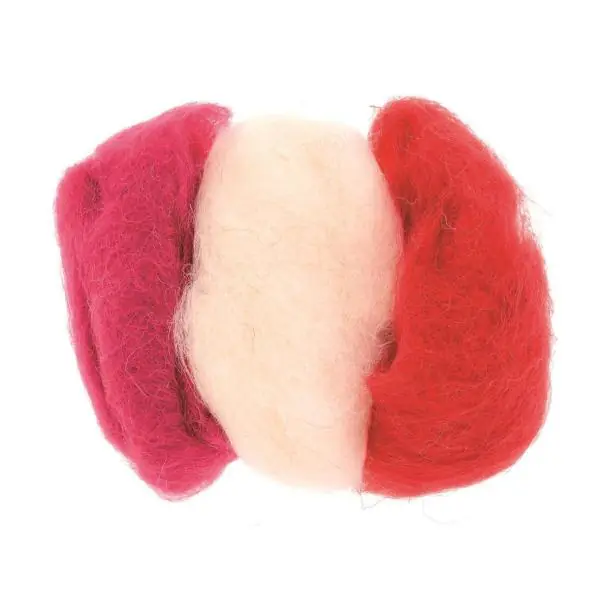 Glorex Schafwolle rot mix 3 x 10 g