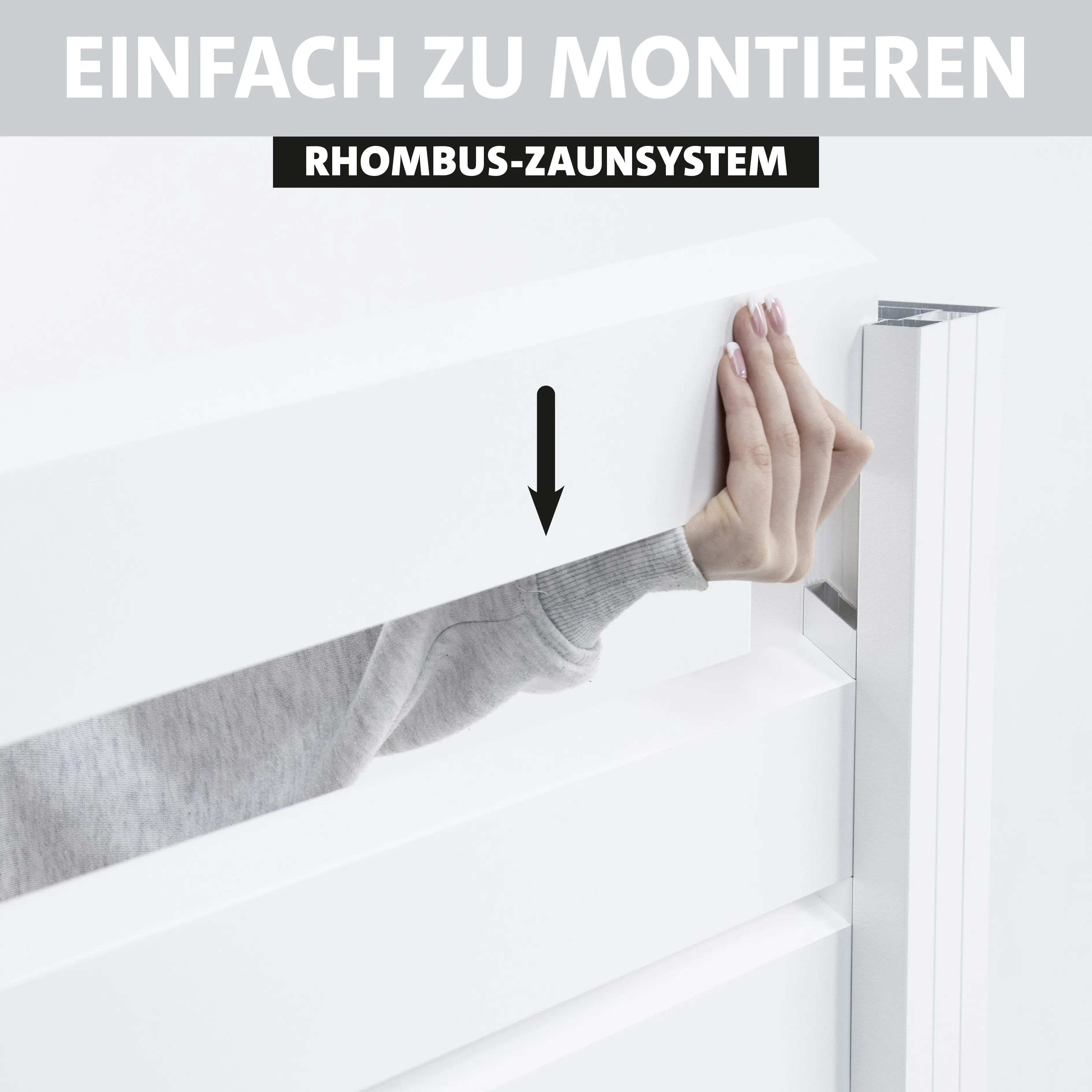 Ambiente Alu-Zaun Erweiterungsset Rhombus MINI 187 x 184,2 cm weiß 