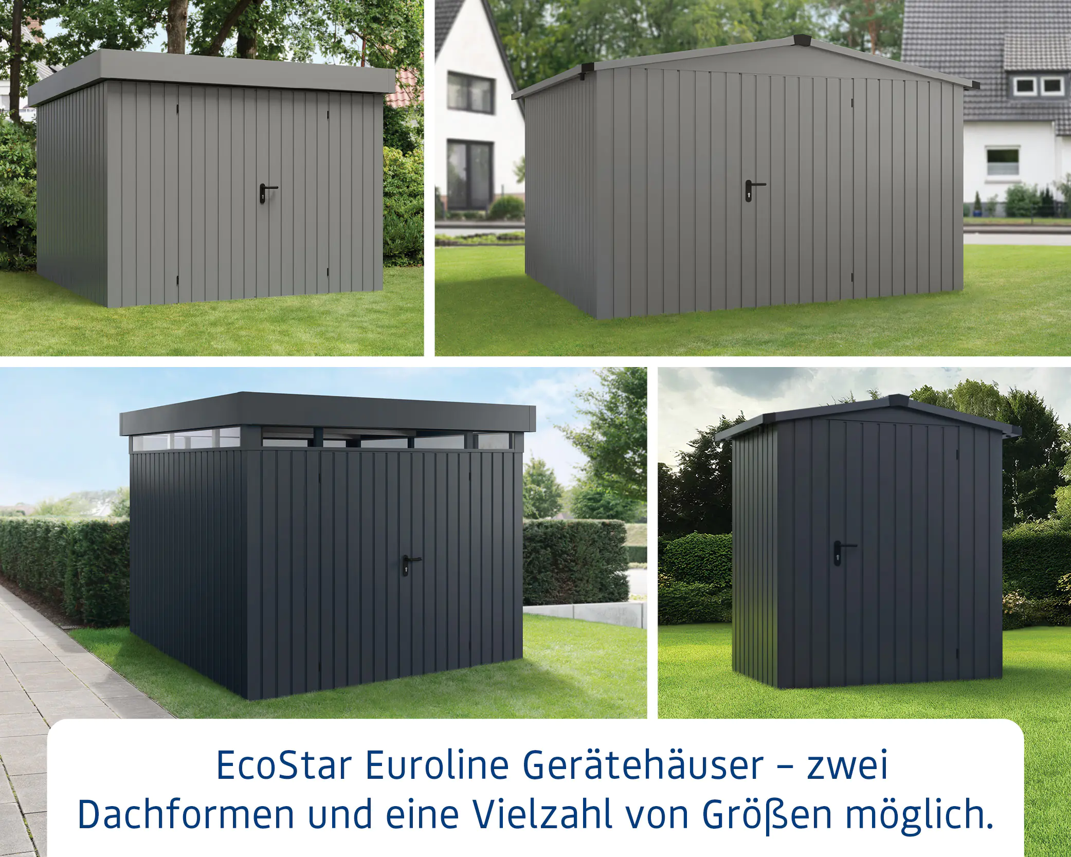 EcoStar Metallgerätehaus Euroline EFD14 LB anthrazit 310 x 310 cm 1-flg.