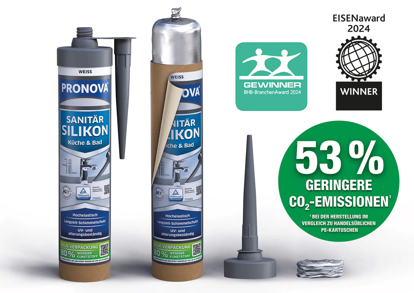PRONOVA ECO Sanitär Silikon 280 ml manhattan