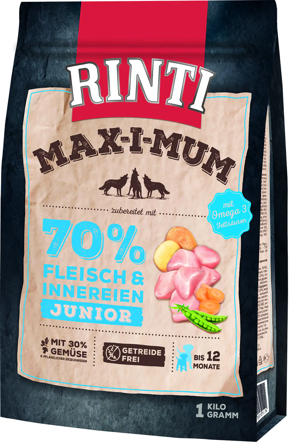 Rinti Max-i-Mum Hundetrockenfutter Junior 1 kg Huhn & Geflügel  