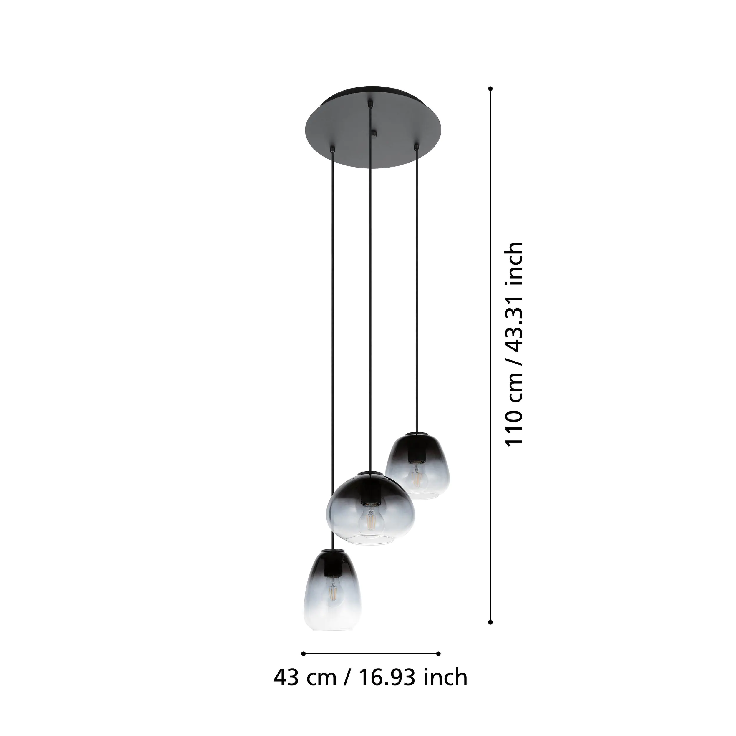 Eglo Hängeleuchte Aguilares schwarz-grau Ø 53 cm