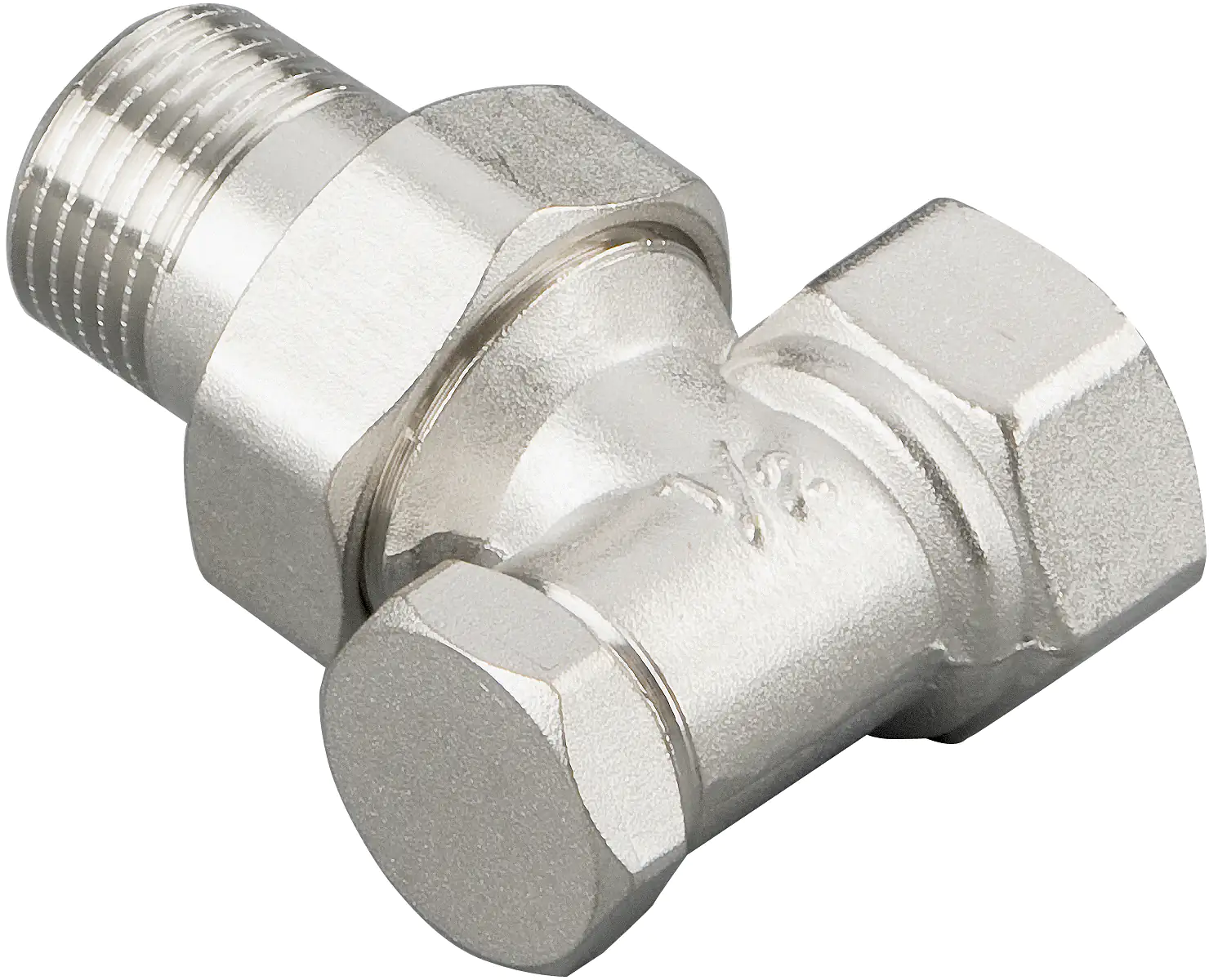Cornat sanicomfort Heizkörperverschraubung 1/2", Eckform, vernickelt