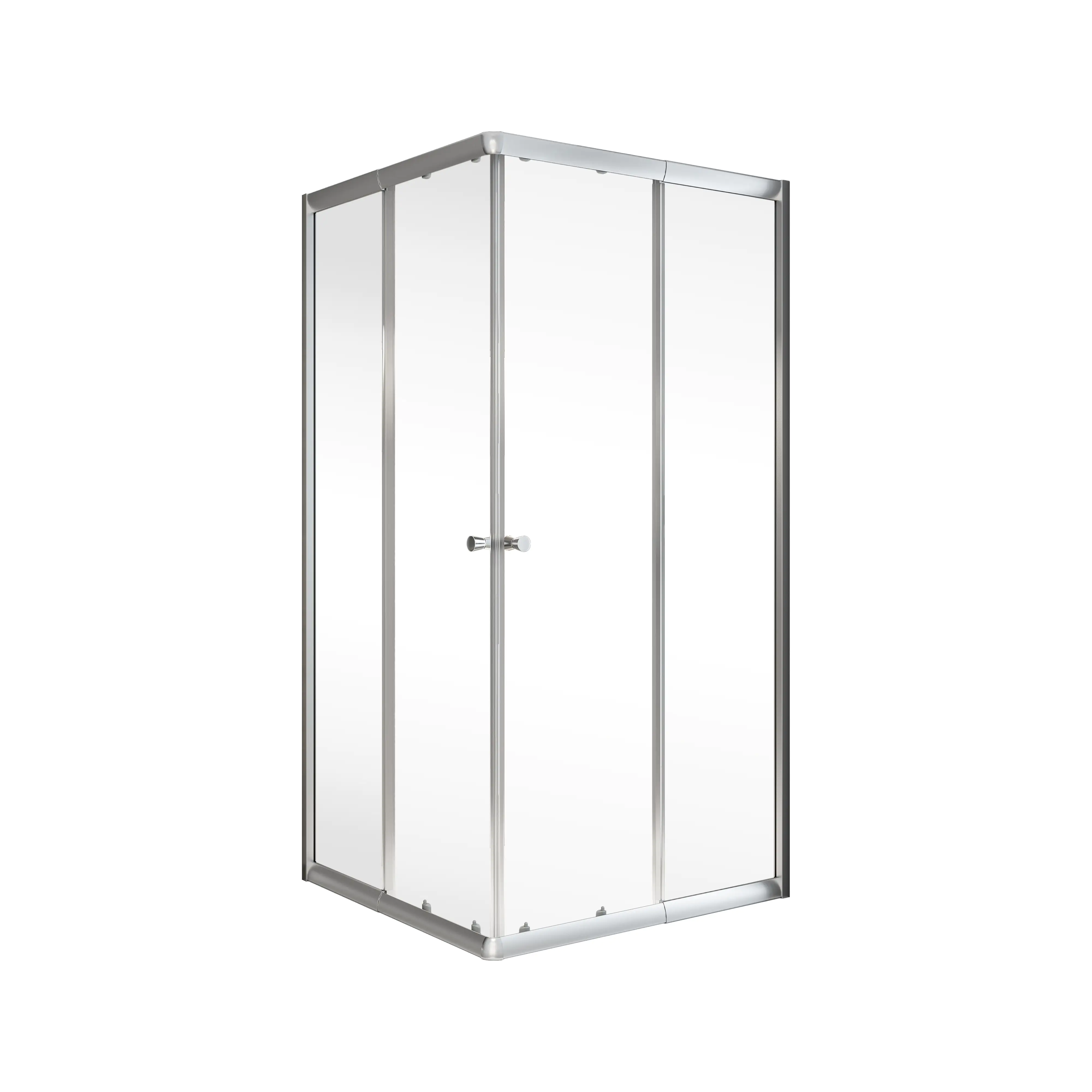Schulte Eckeinstieg Sunny mit Schiebetüren und Klarglas 75 - 90 x 180 cm silber