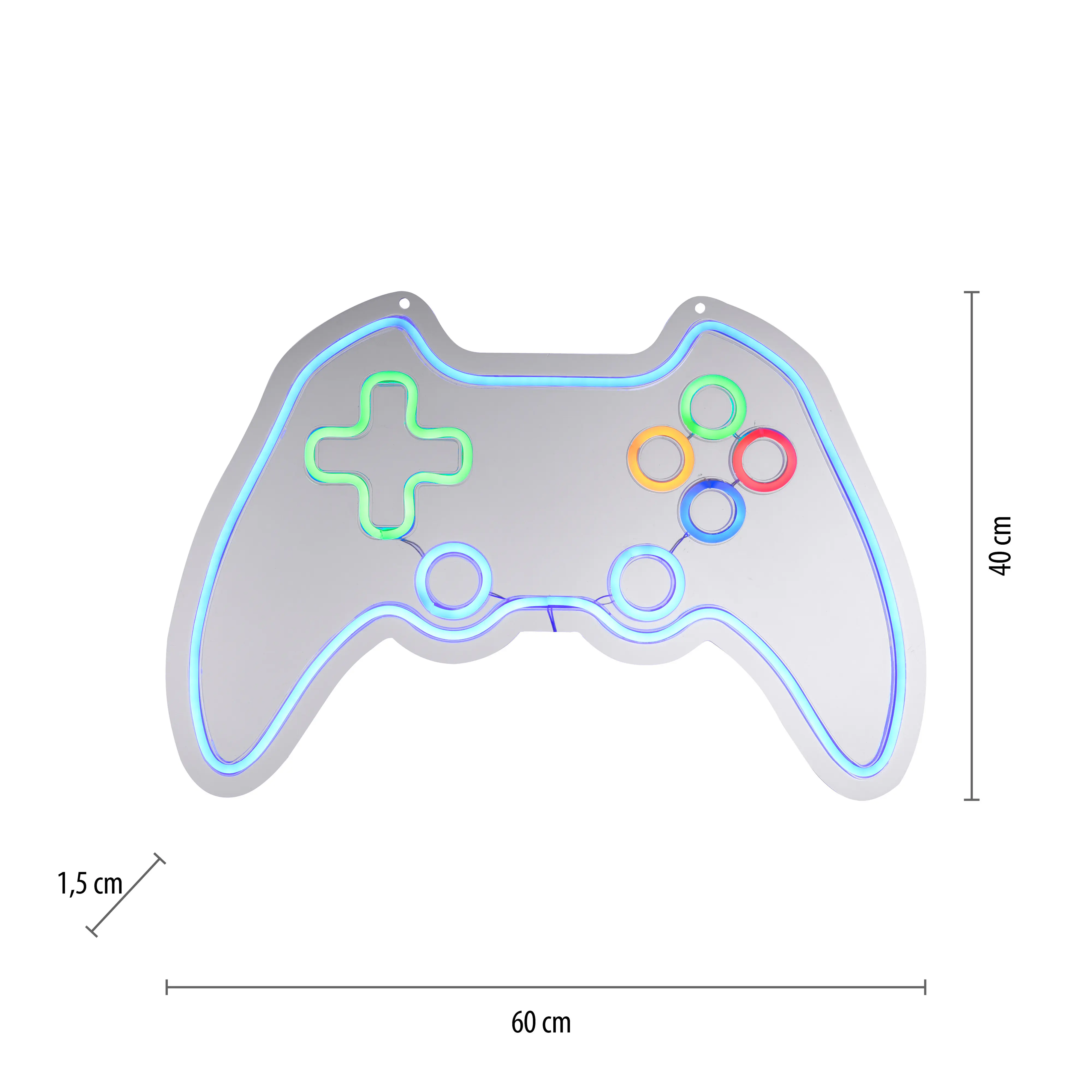 Just Light LED Dekoleuchte Gamer 60 x 1,5 x 40 cm