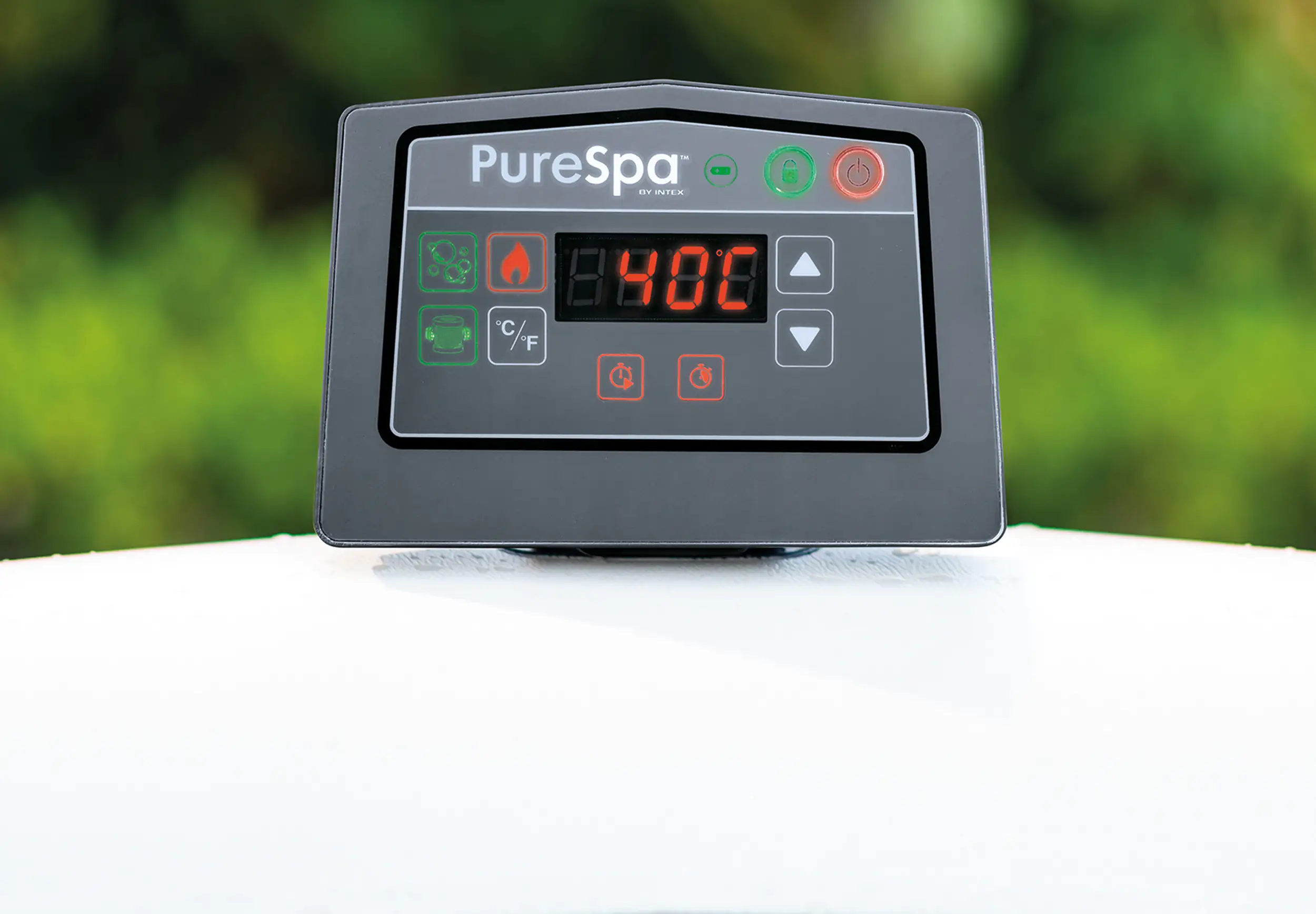 Intex Whirlpool PureSPA Bubble Massage Greywood Deluxe grau, Ø 216 x 71 cm