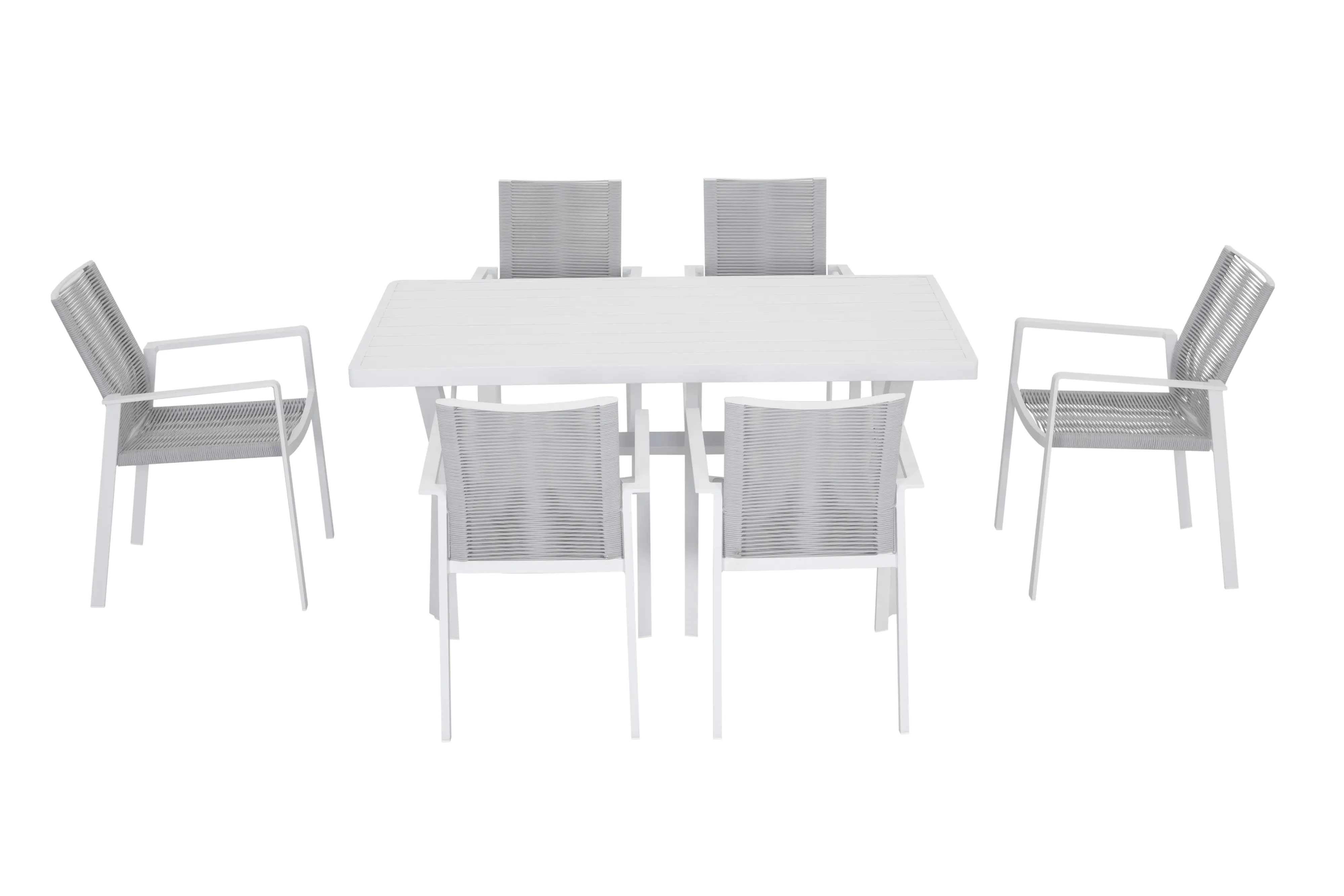 Primaster Garten-Essgruppe Santorini 6 Personen Aluminium/Seil