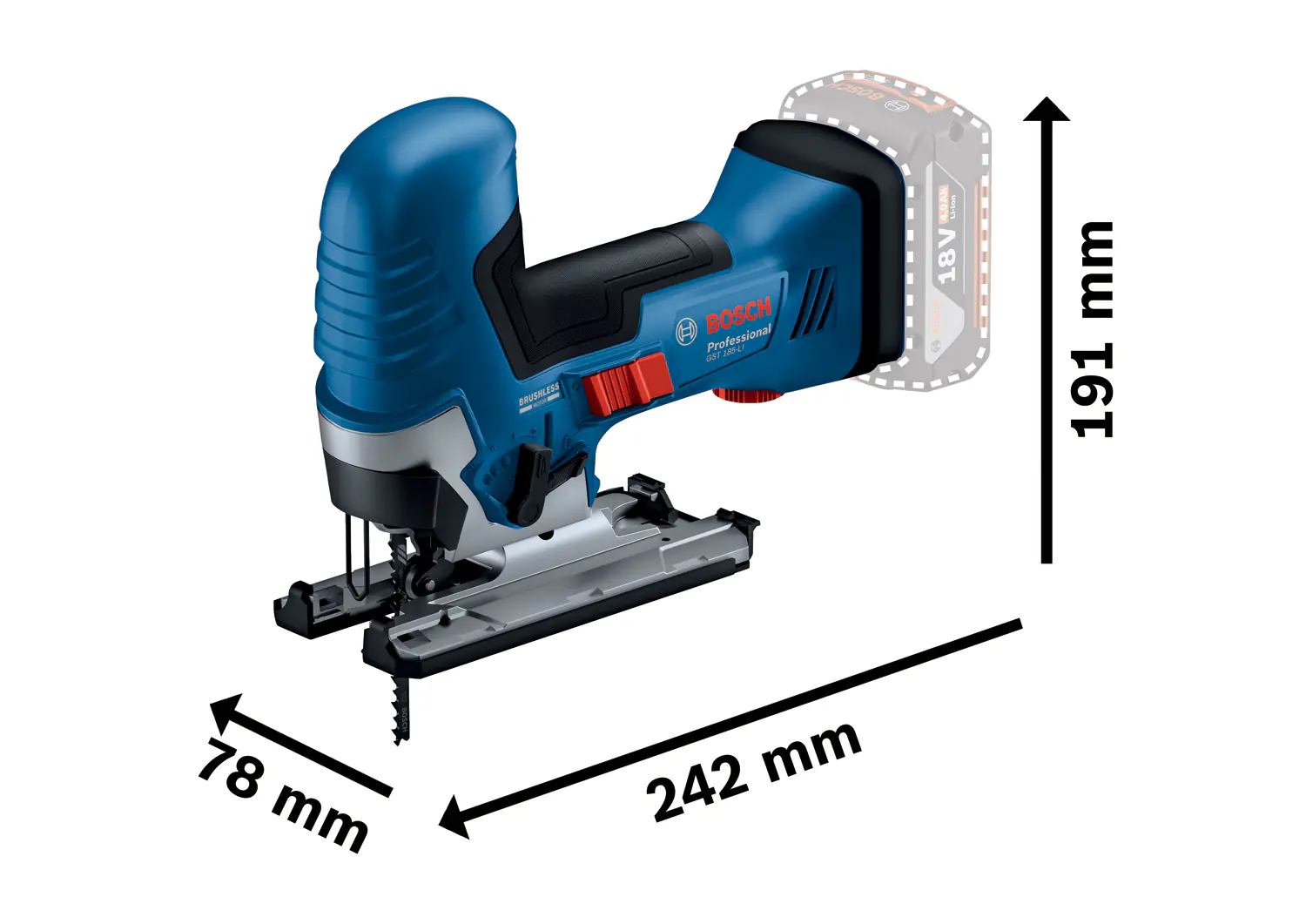 Bosch Professional Akku-Stichsäge GST 18V-125 S Solo