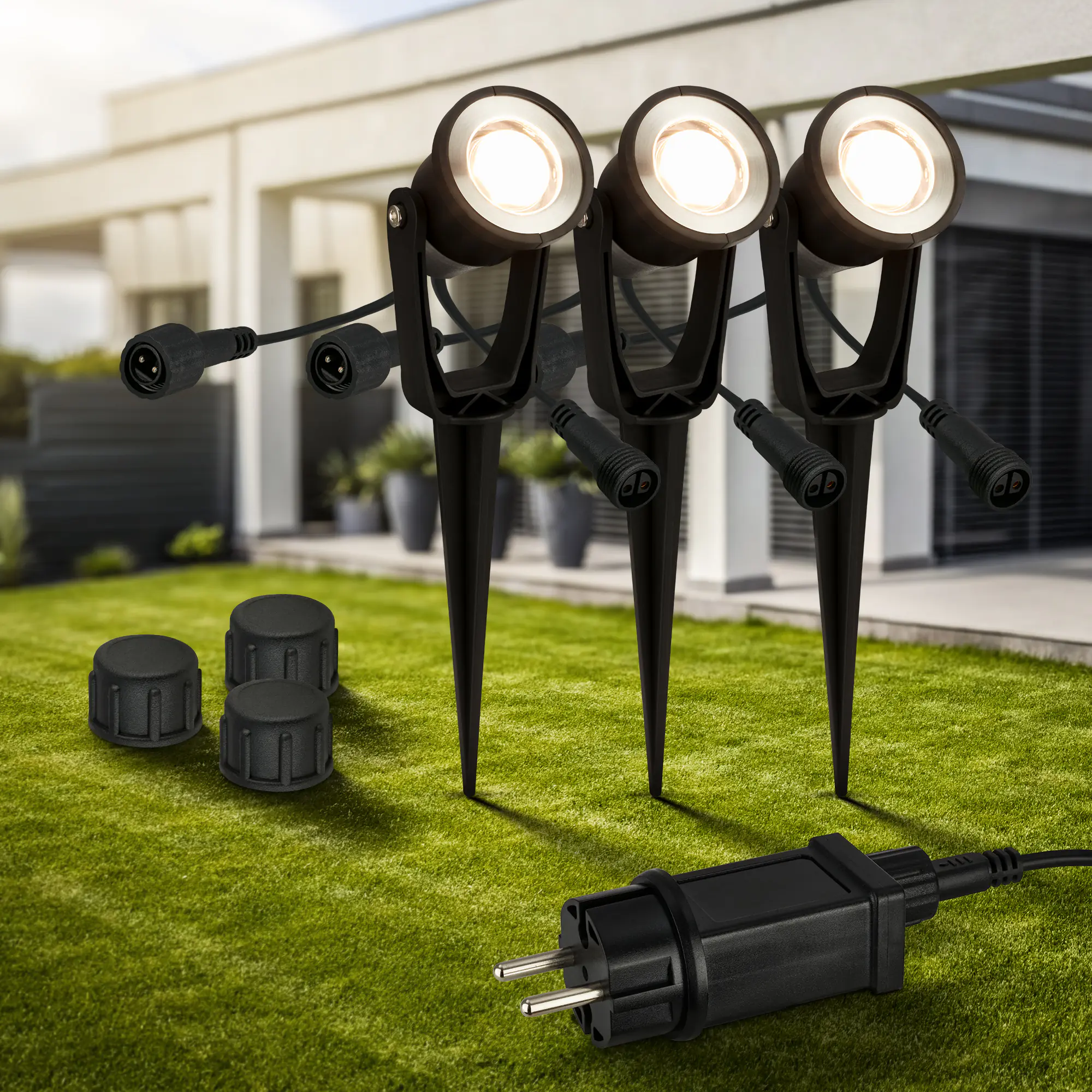 Briloner LED Wegeleuchte Lillis Connect to Shine 3er Starterset 3x1W warmweiß