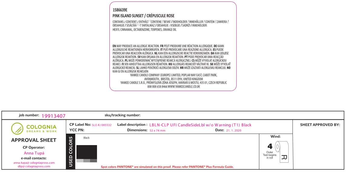 Yankee Candle Duftkerze Mittleres Glas Pink Island Sunset 340 g, rosa