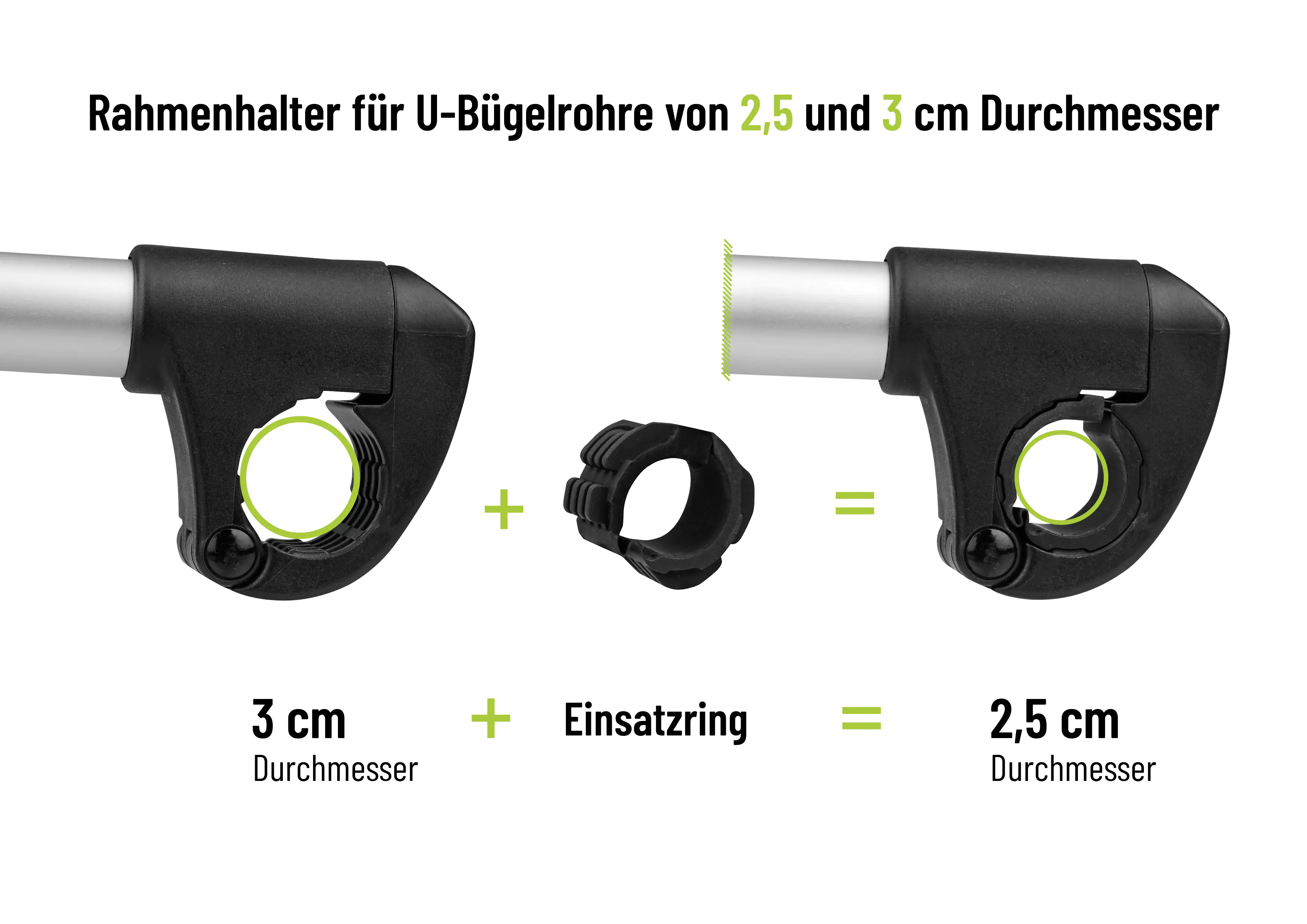 EUFAB Strap Rahmenhalter Fahrrad kurz 12cm Ø 25 + 30 mm