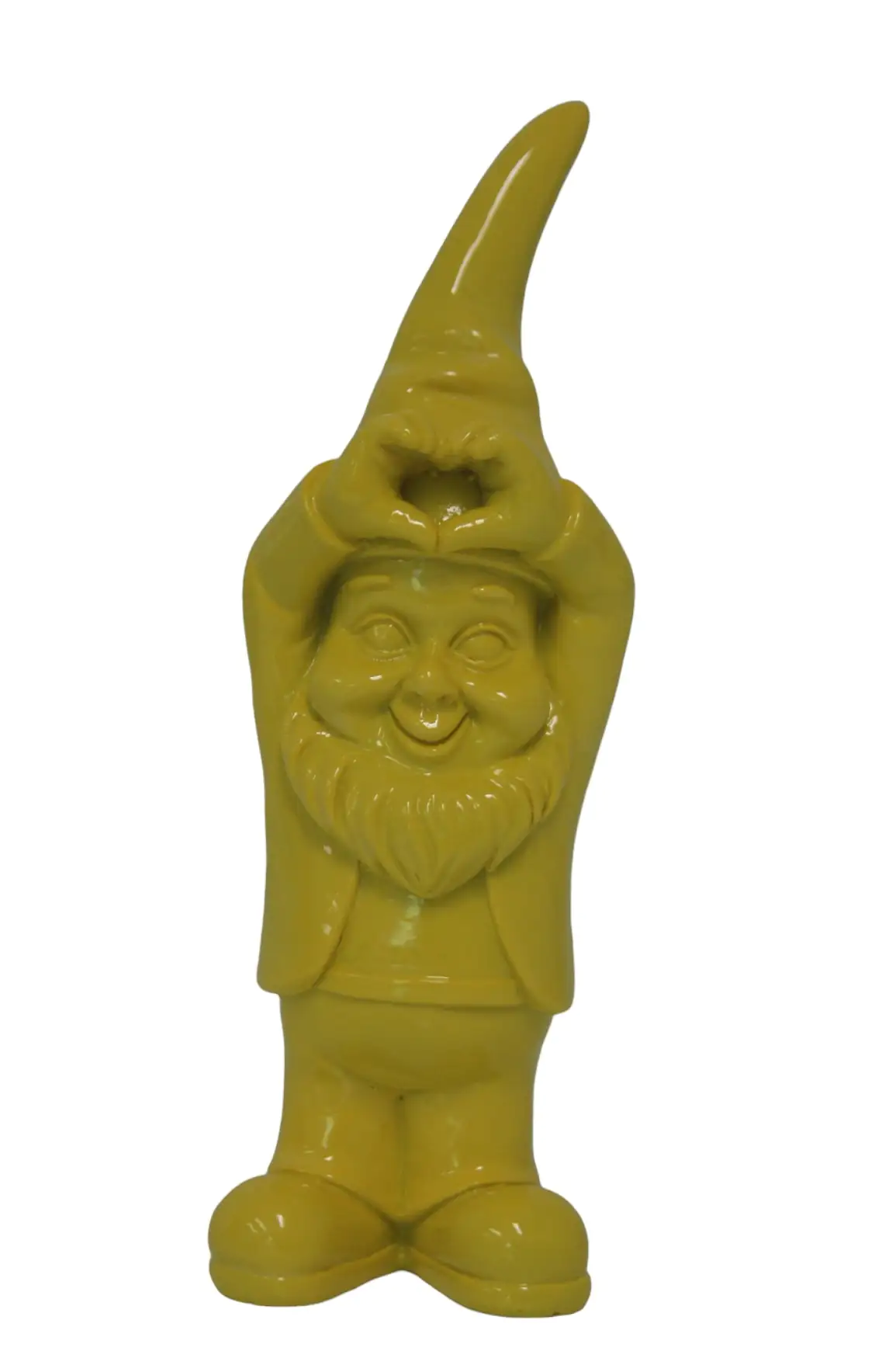 Figur Zwerg Herz oben 58cm, Polyresin 58 x 20 x 18 cm gelb