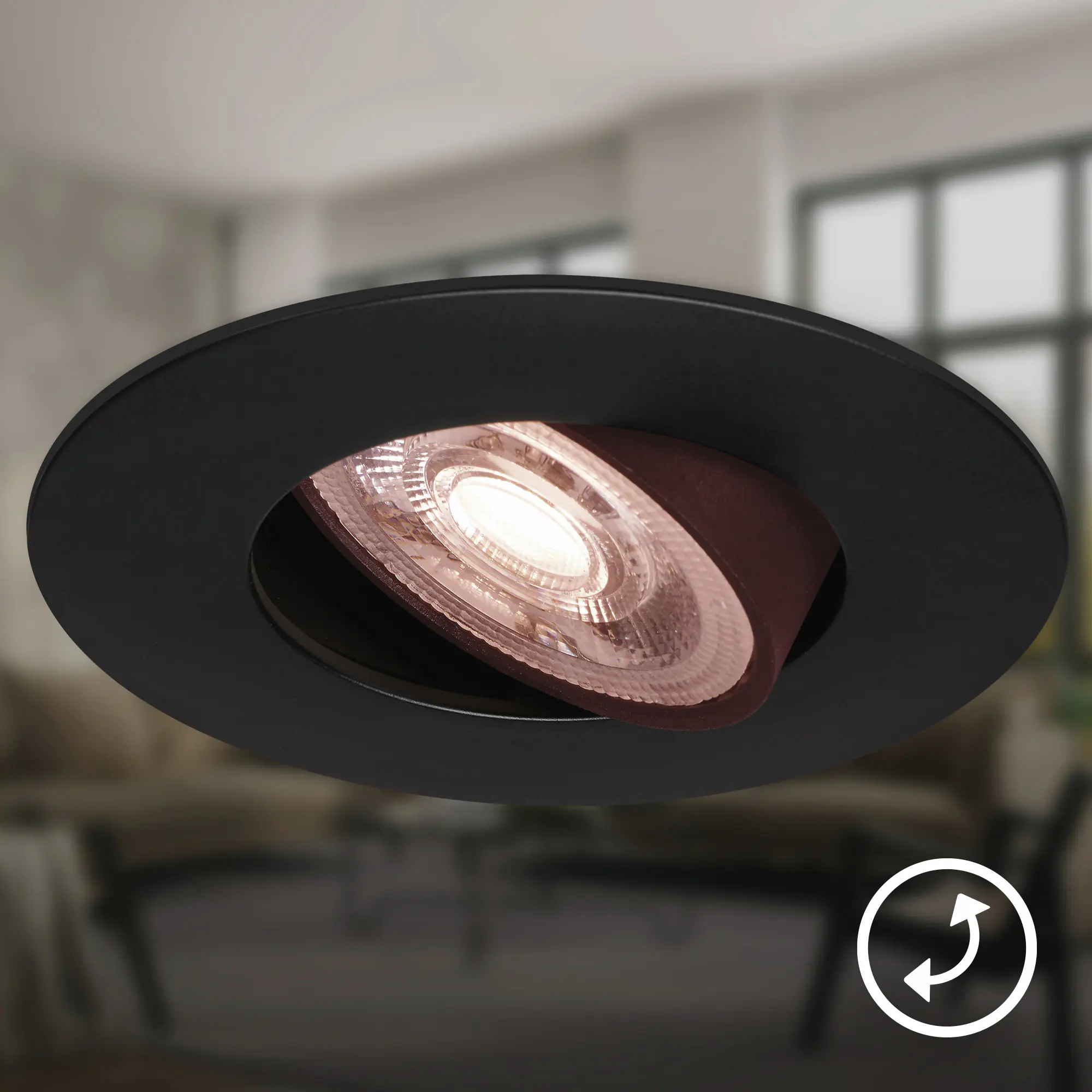Briloner LED Einbauleuchten Dimara Ø 9 x 2,4 cm warmweiß/neutralweiß schwarz dimmbar 3er-Set