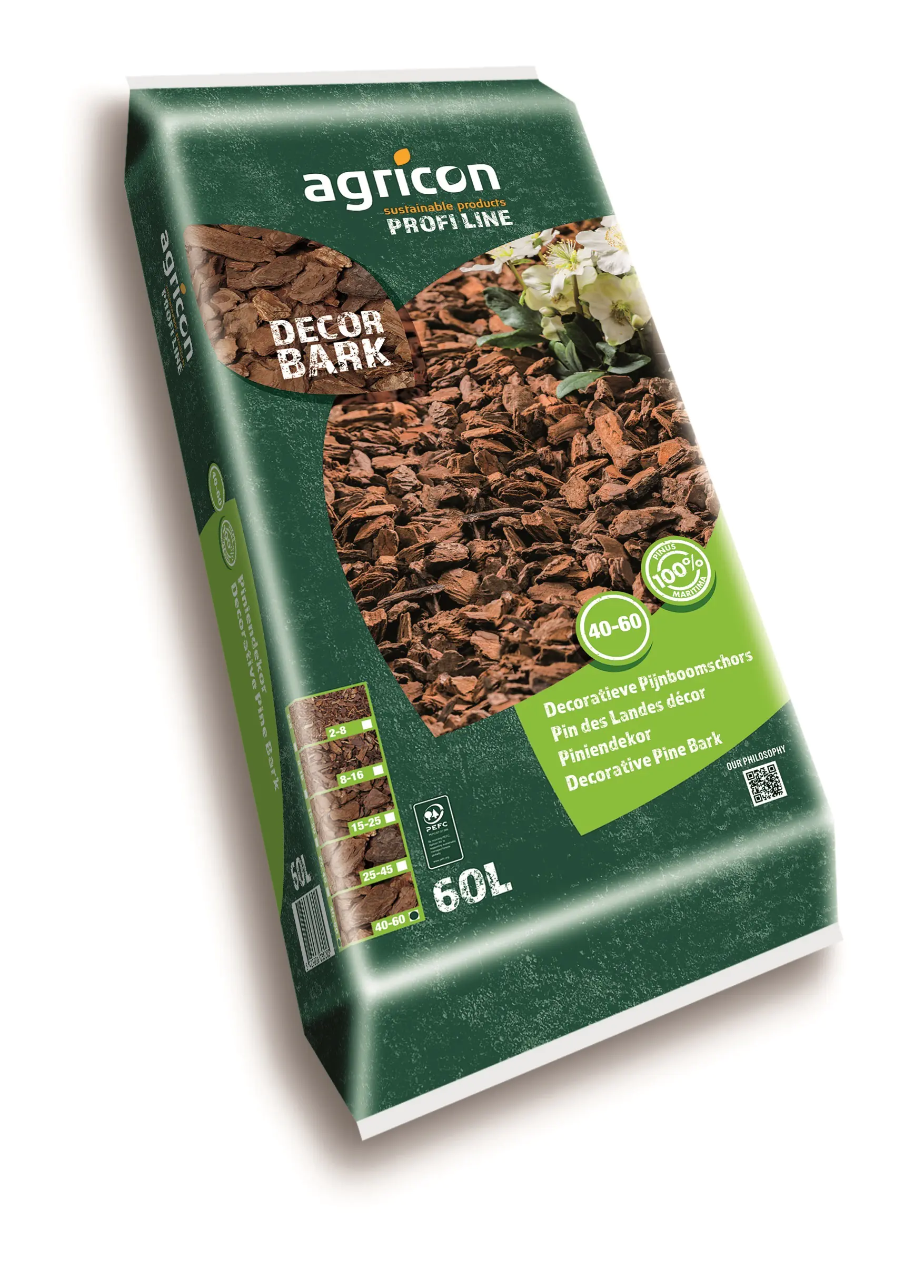 Agricon Pinienrinde Excellent 40 - 60 mm Körnung 60 L 