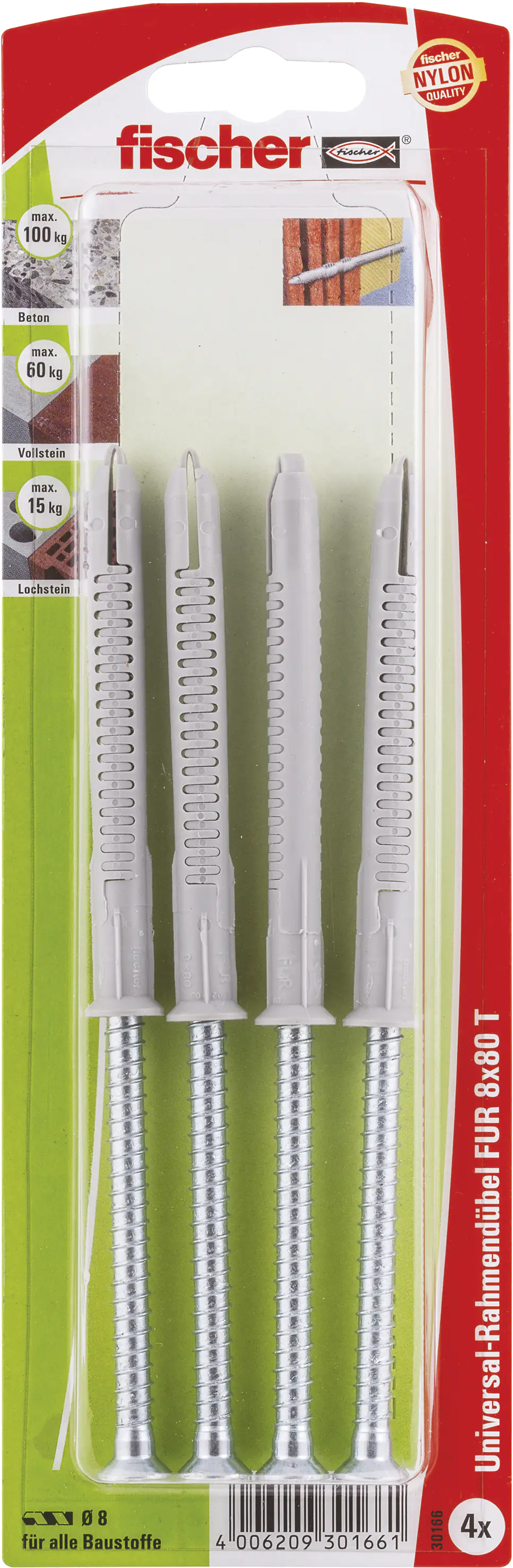 Fischer Langschaftdübel FUR 8.0 x 80 mm - 4 Stück