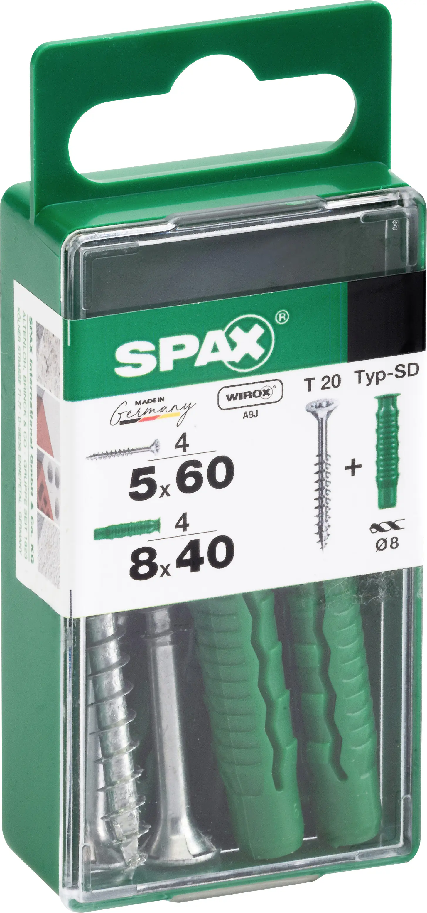 Spax Universalschrauben + Dübel 5.0 x 60 mm TX 20 - 4er Set