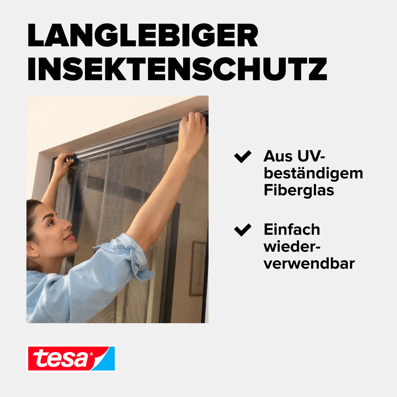 tesa Insektenschutz-Lamellenvorhang Standard 95 m x 220 cm schwarz