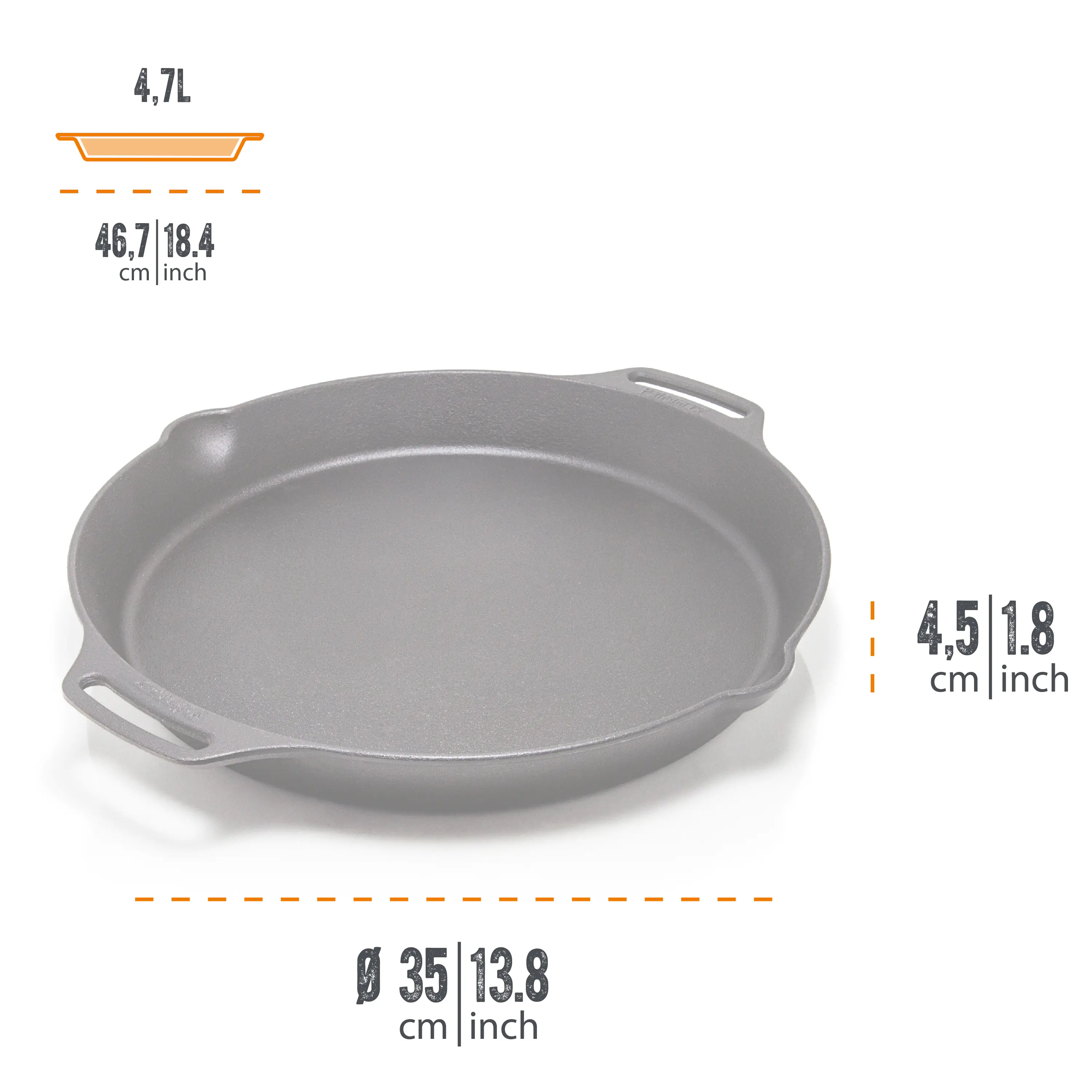 Petromax Feuerpfanne Gusseisen Ø 40 cm mit zwei Henkeln