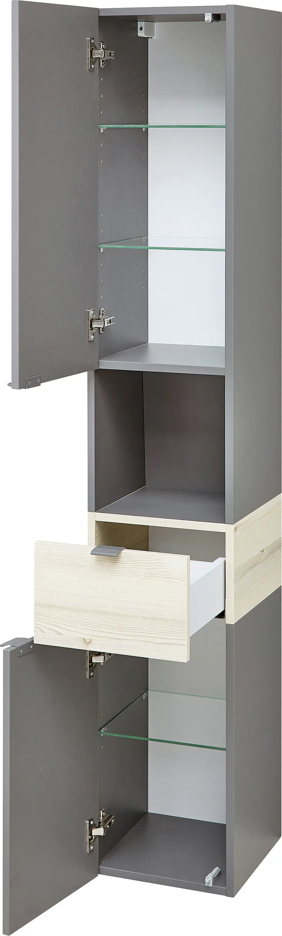 Pelipal Hochschrank Quickset 394 Quarzgrau/Akzent Polar Pinie 30 cm