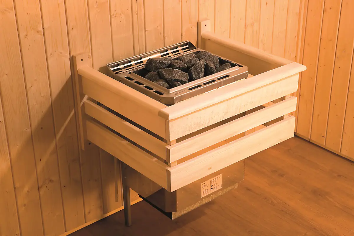 Weka Massivholzsauna Turku 1 mit Glastür mit Sparset 2