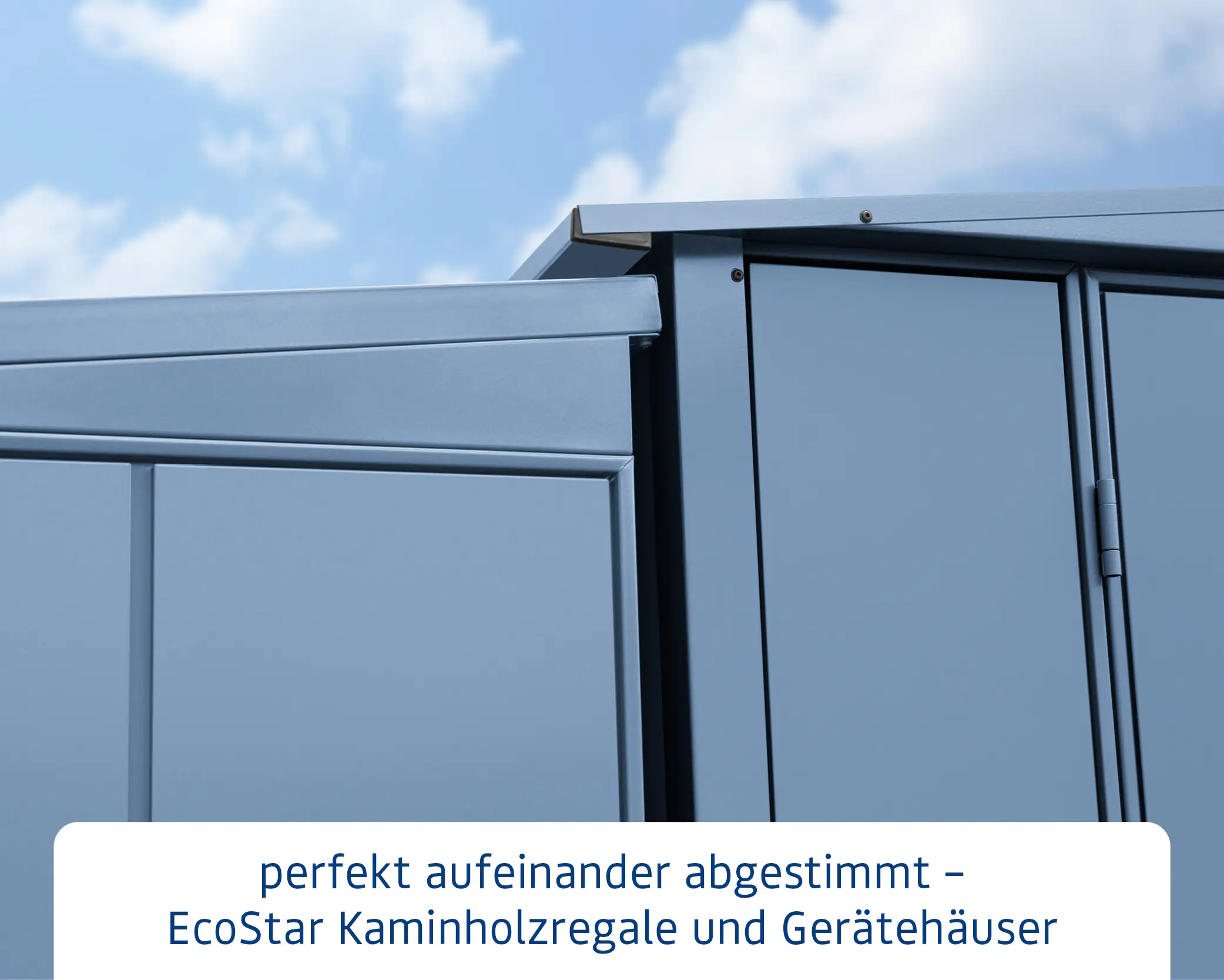 Ecostar Kaminholzregal Elegant-V Typ 1, taubenblau, mit Verstrebung