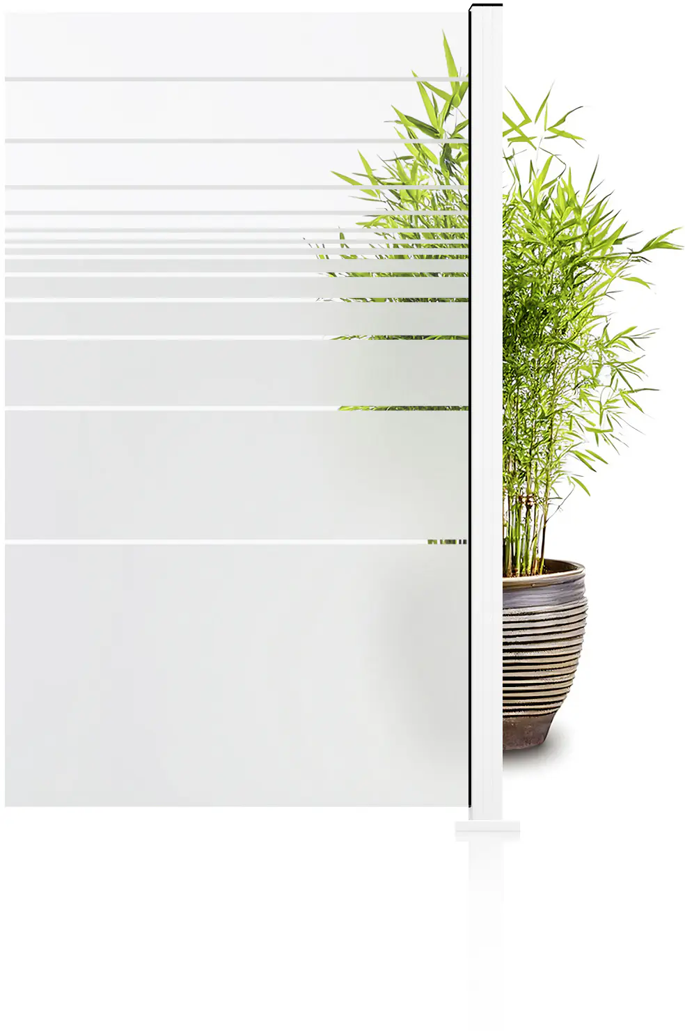 Ambiente Glaszaun Erweiterungsset Klarglas mit Siebdruck 187 x 107,2 cm weiß
