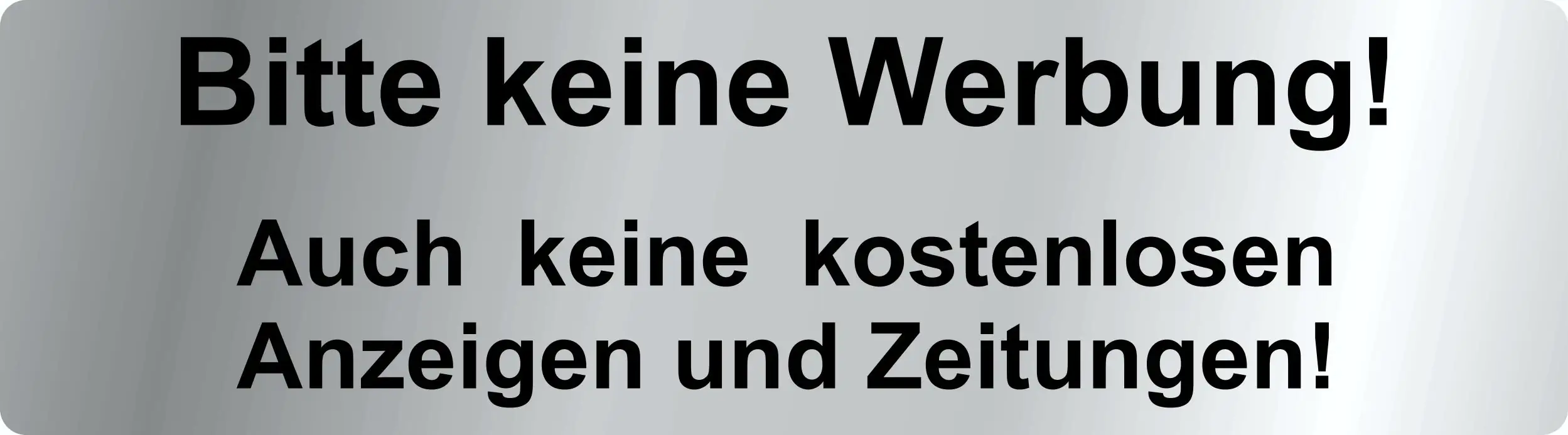 Hermann Schütz Aufkleber Bitte keine Werbung! Auch keine kostenlosen ... 