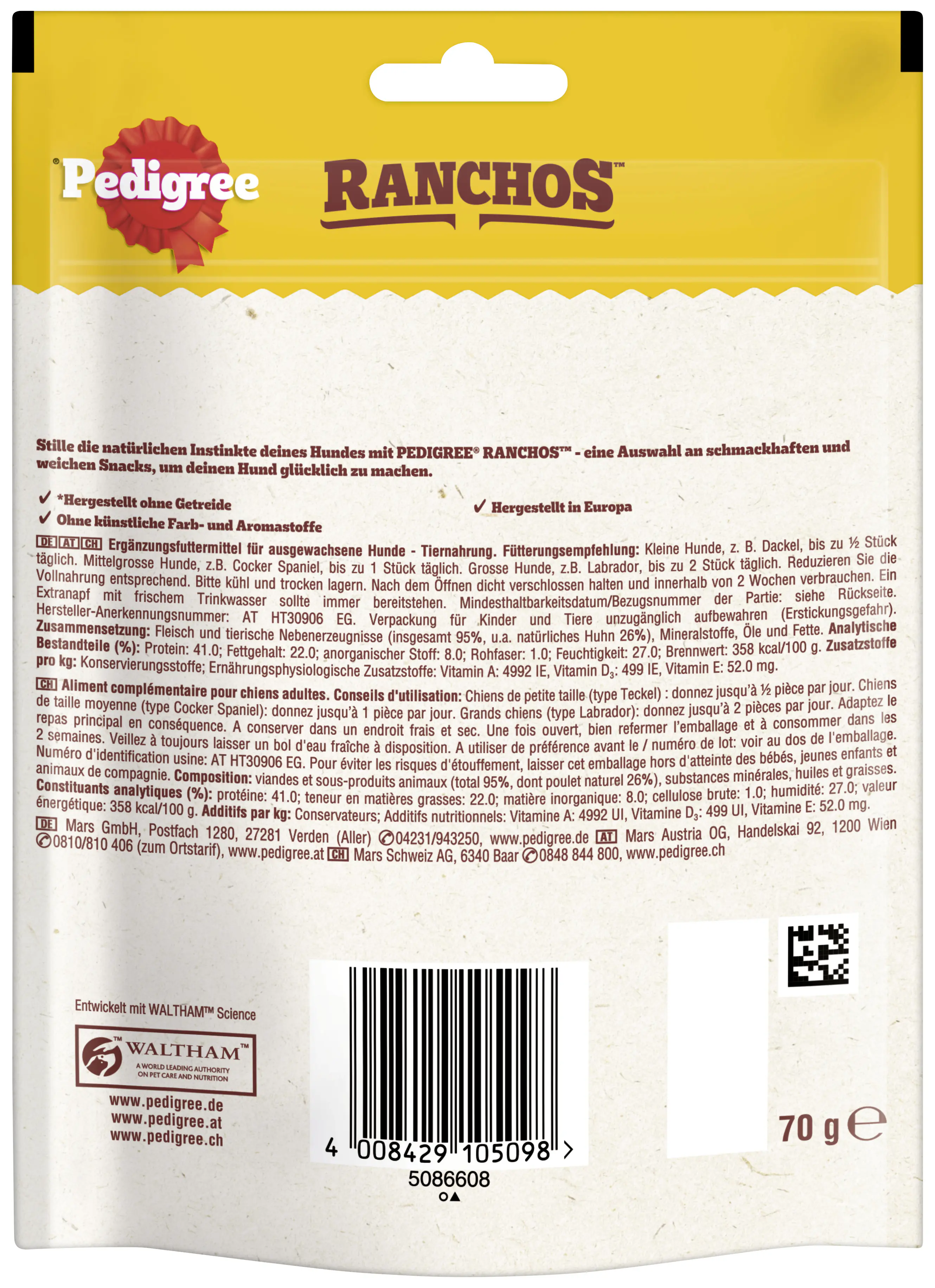 Pedigree Ranchos Hundeleckerli Jerkies mit Huhn 70 g