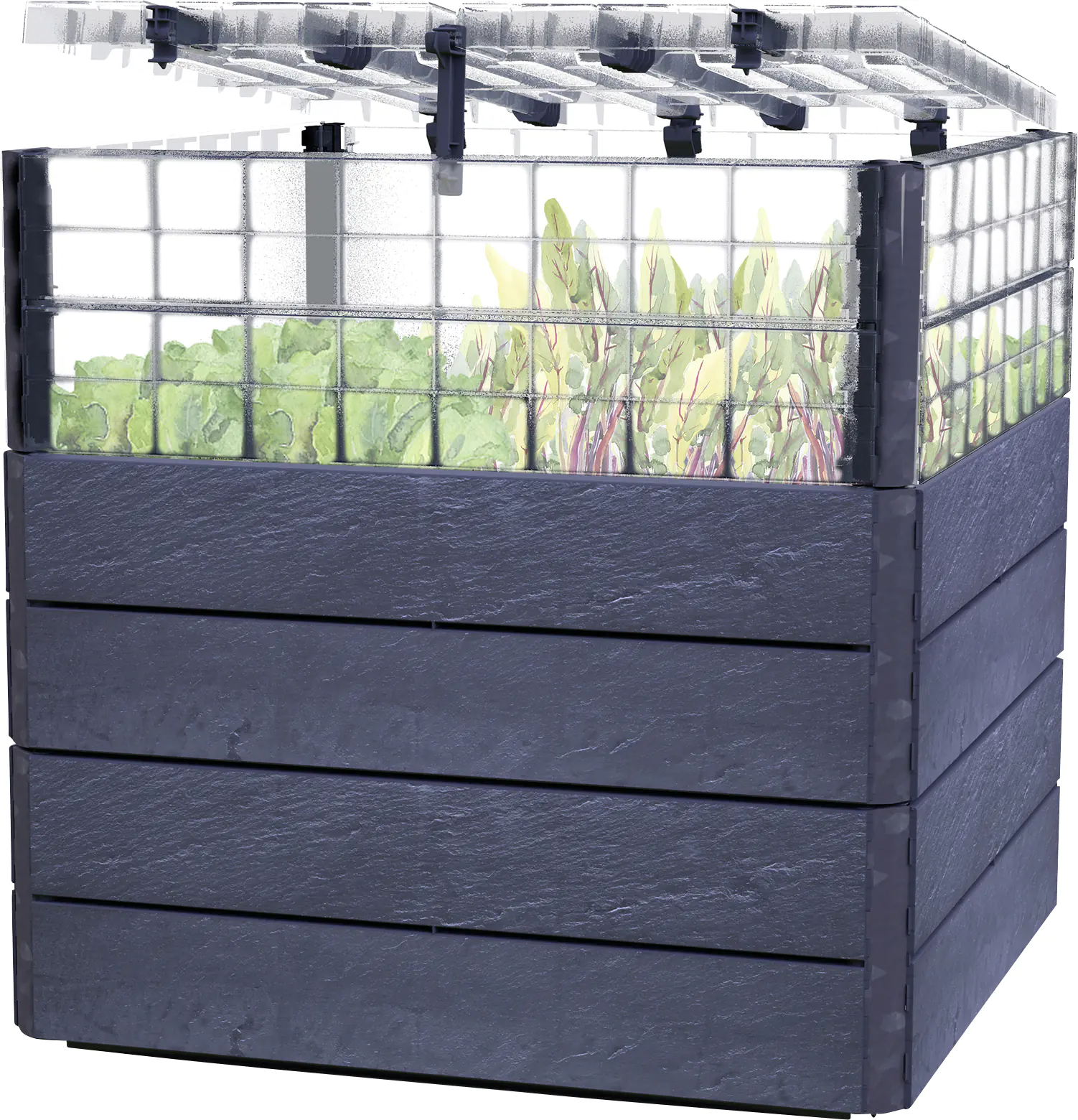 Garantia Hochbeet Ergo Quadro L TurboPlus Stone
