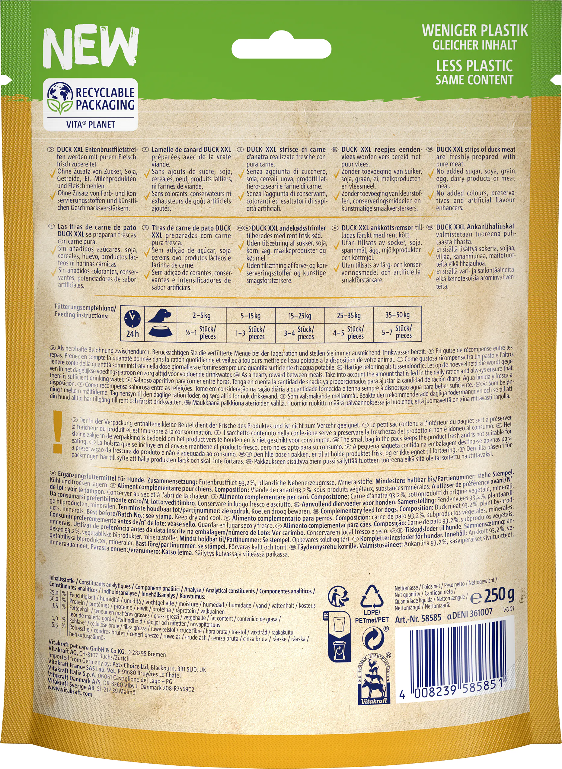 Vitakraft DUCK XXL Entenfleischstreifen 250 g