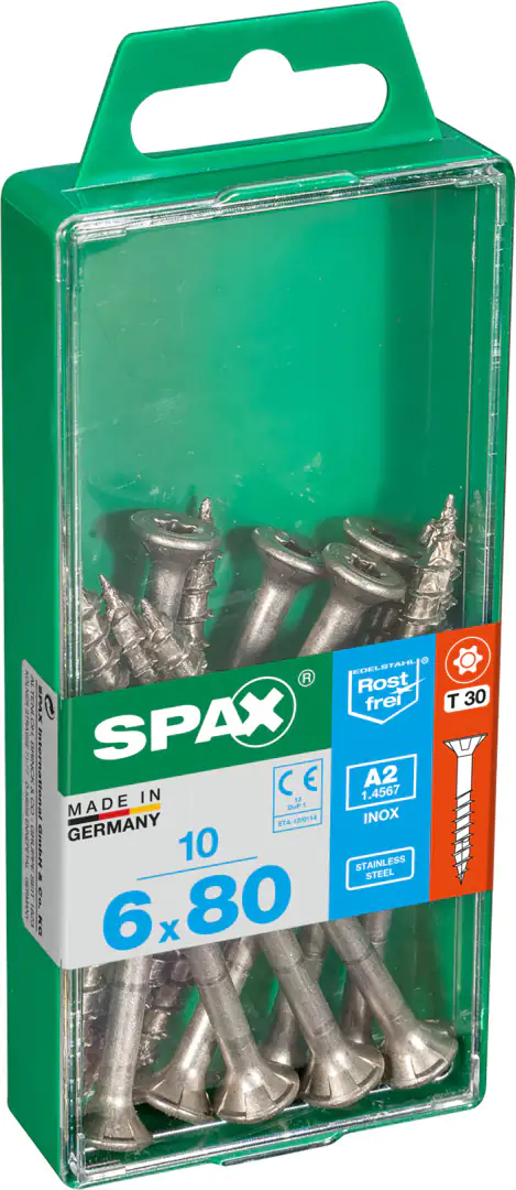 Spax Universalschrauben 6.0 x 80 mm TX 30 - 10 Stück Edelstahl