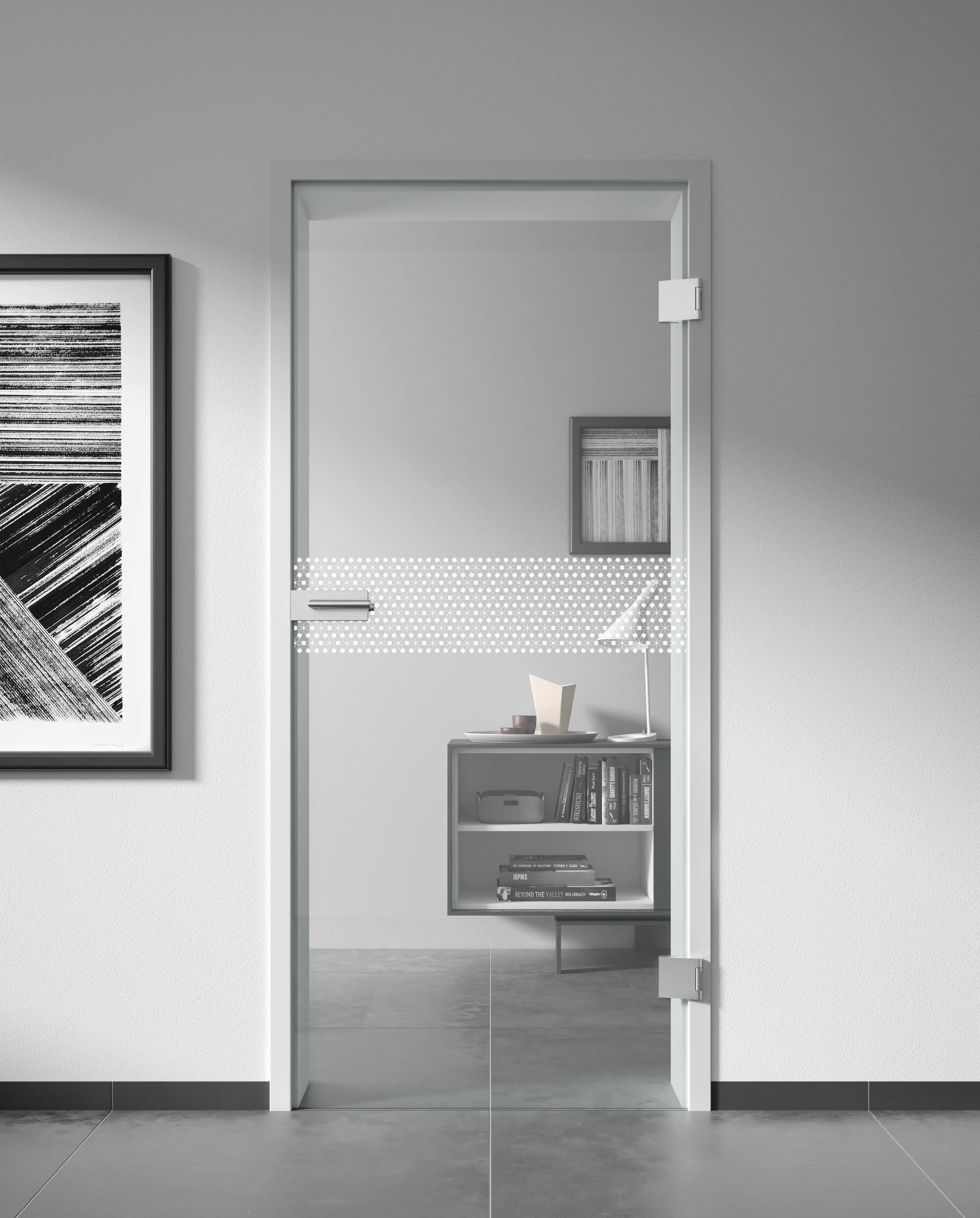 Ambiente Glasdrehtür Floreale L 56/61 Din rechts 83,4 x 197,2 cm satiniert