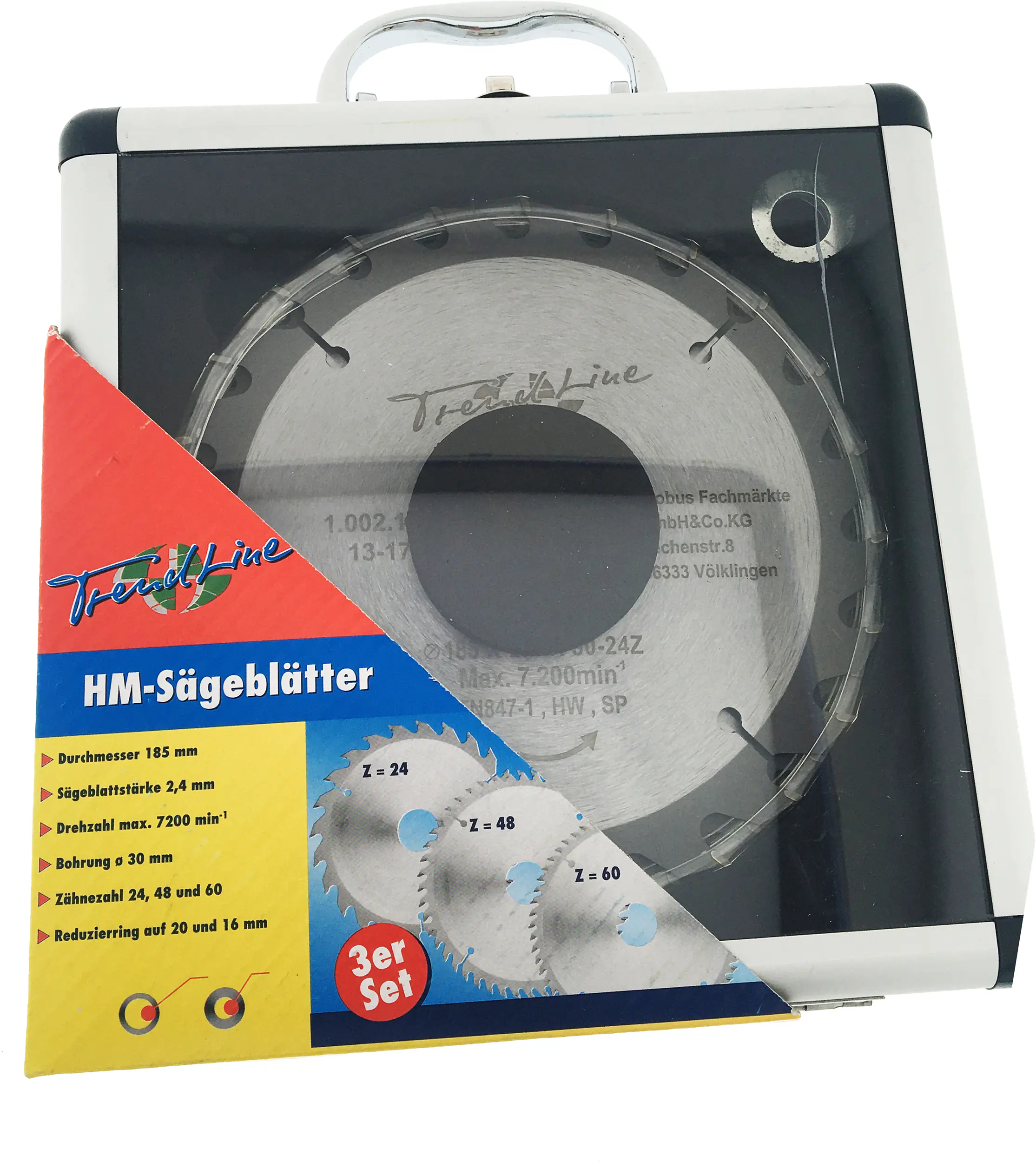 TrendLine HM-Kreissägeblätter Ø 185 mm Bohrung Ø 30 mm 3-teilig