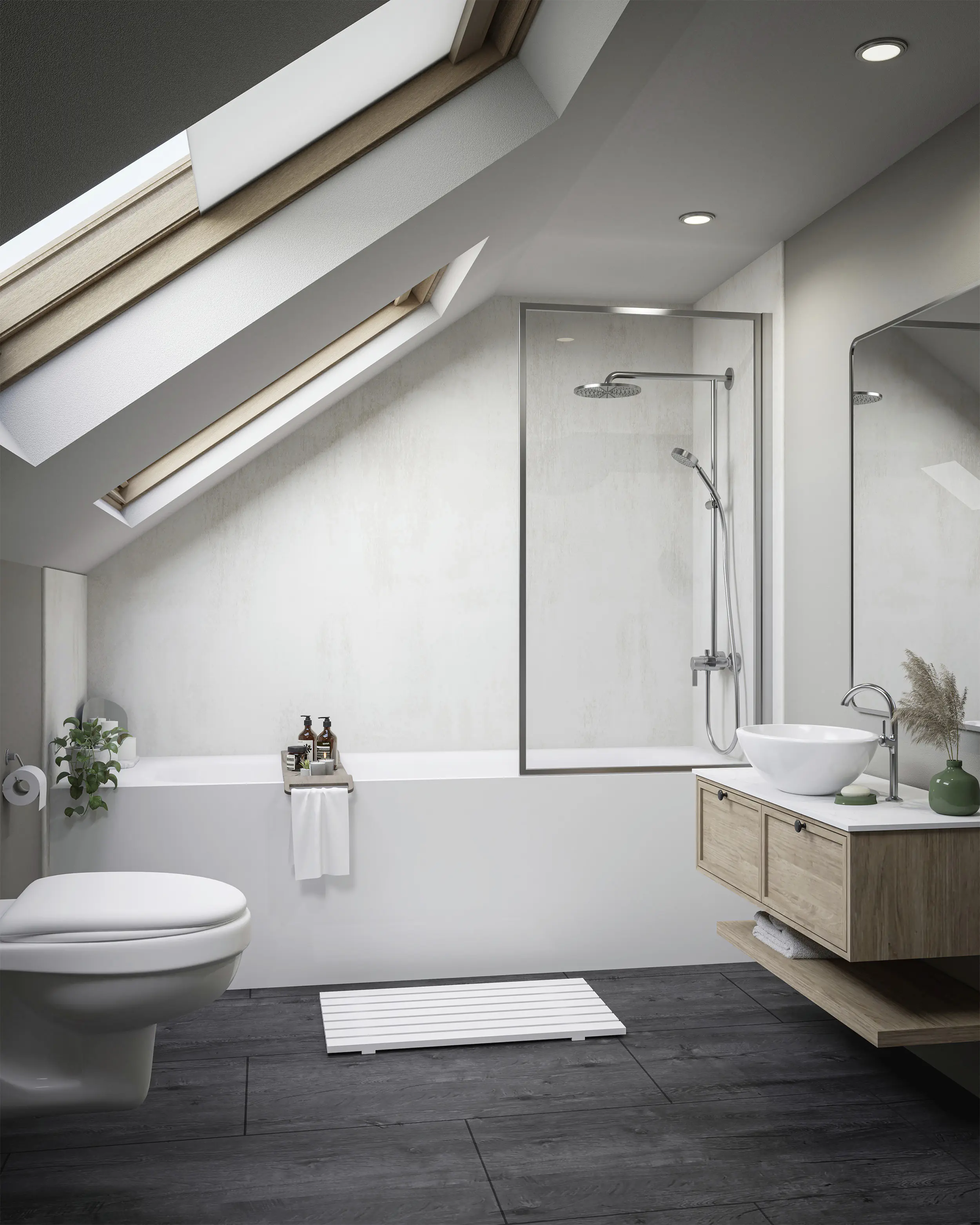 Wetwall Elite Wandpaneel  Warm Plaster 60 x 242 cm mit Nut & Feder