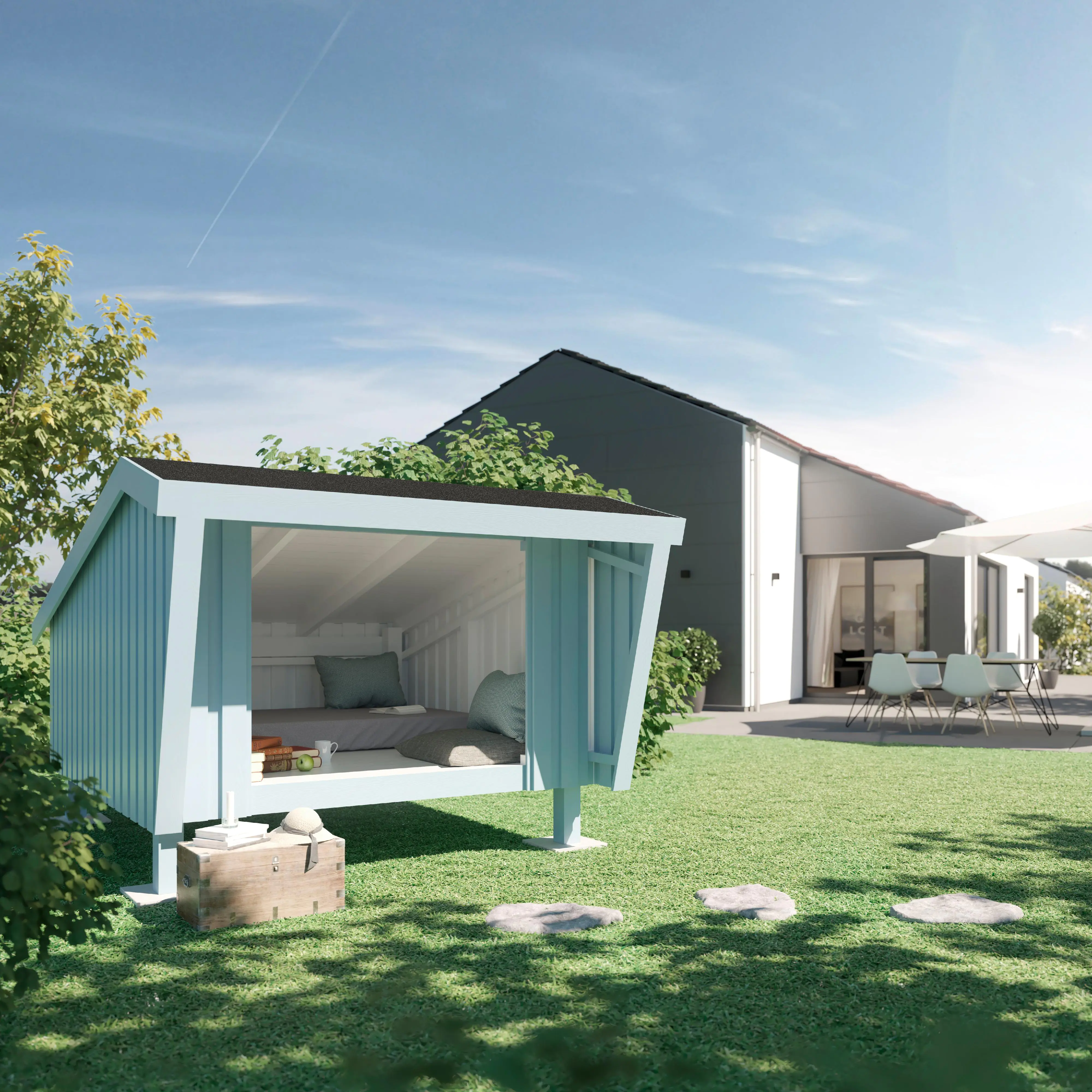 Plus Shelter 198 x 210 cm natur mit Boden und Dachpappe