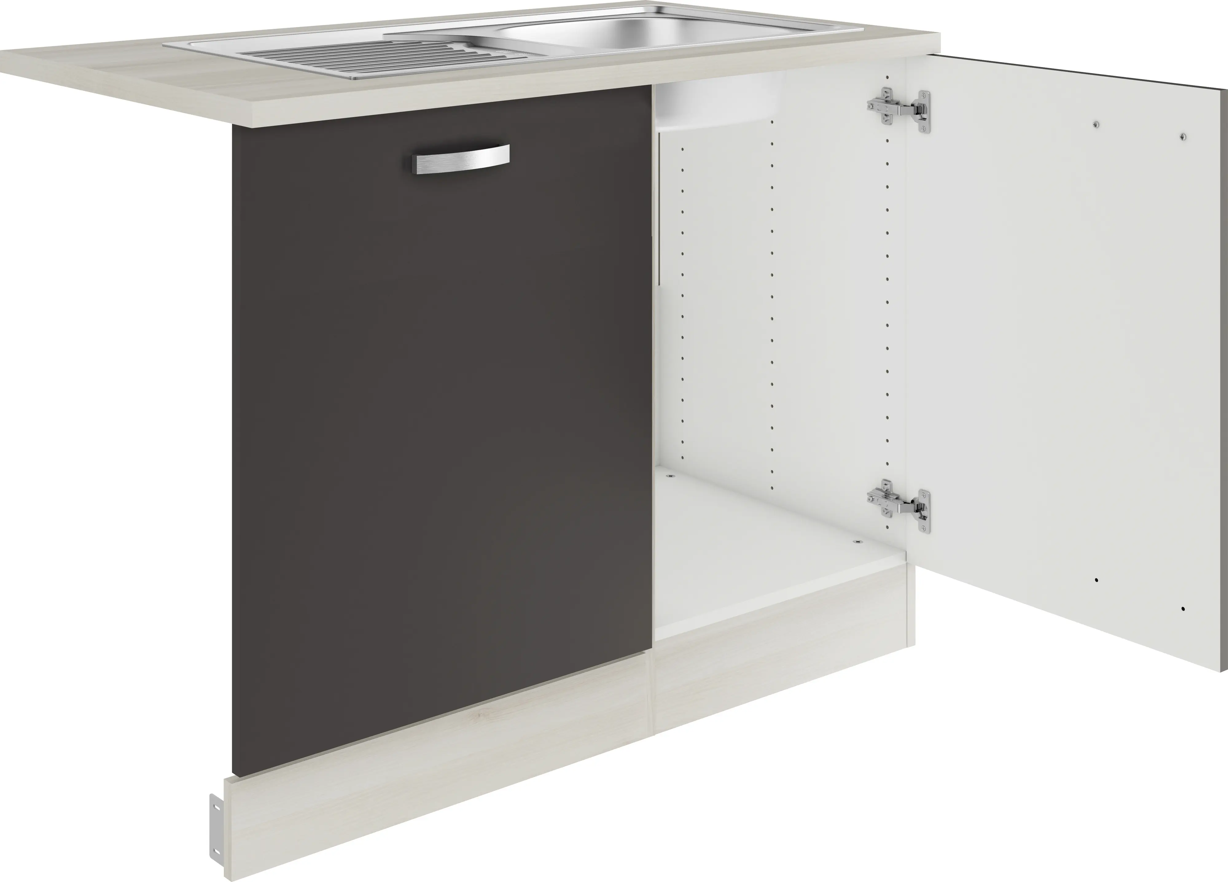 Optifit Spüle mit Unterschrank-Set Faro 220 anthrazit/akazie 110 cm
