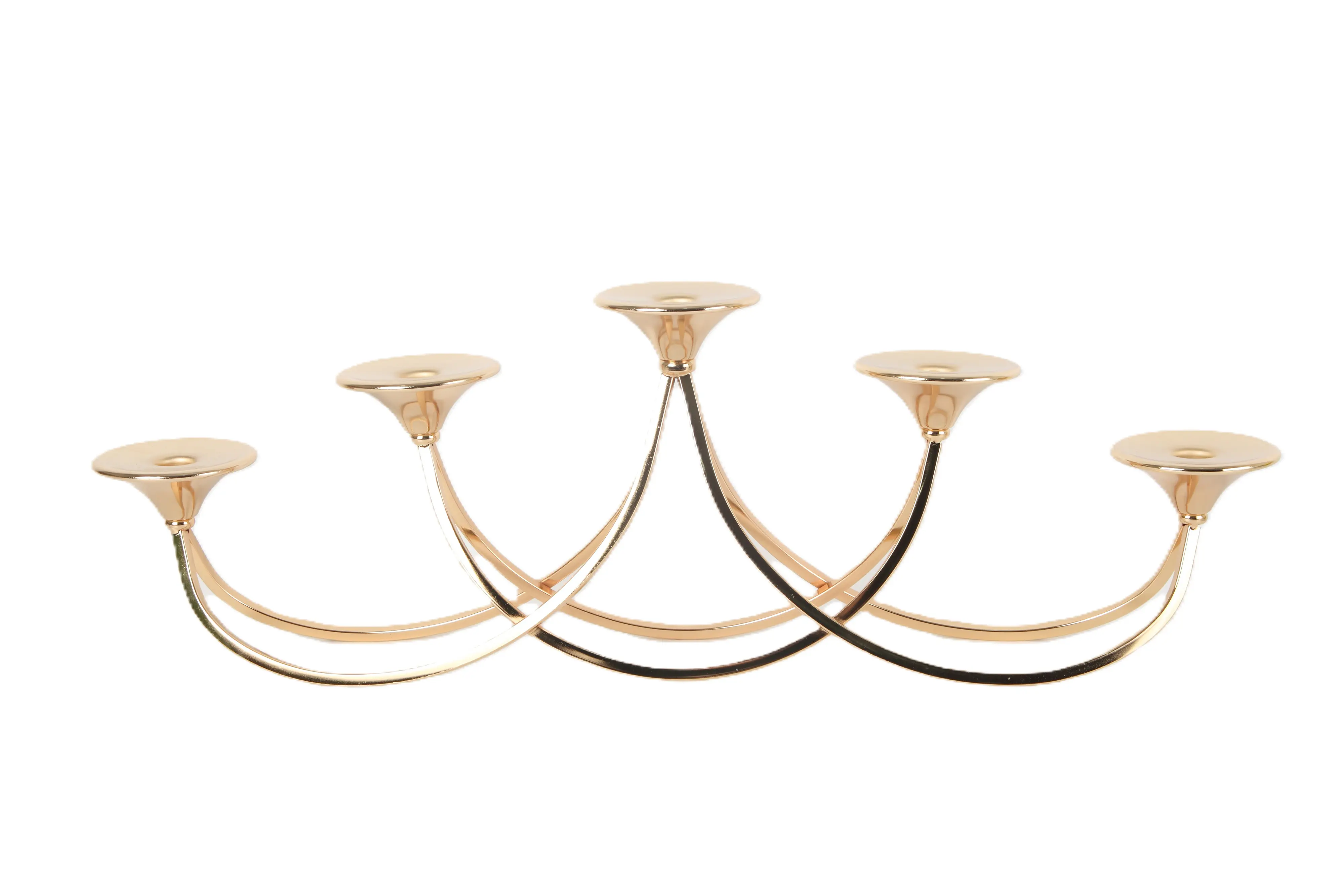 TrendLine Deko Kerzenständer Metall 63 x 9 x 21,5 cm gold