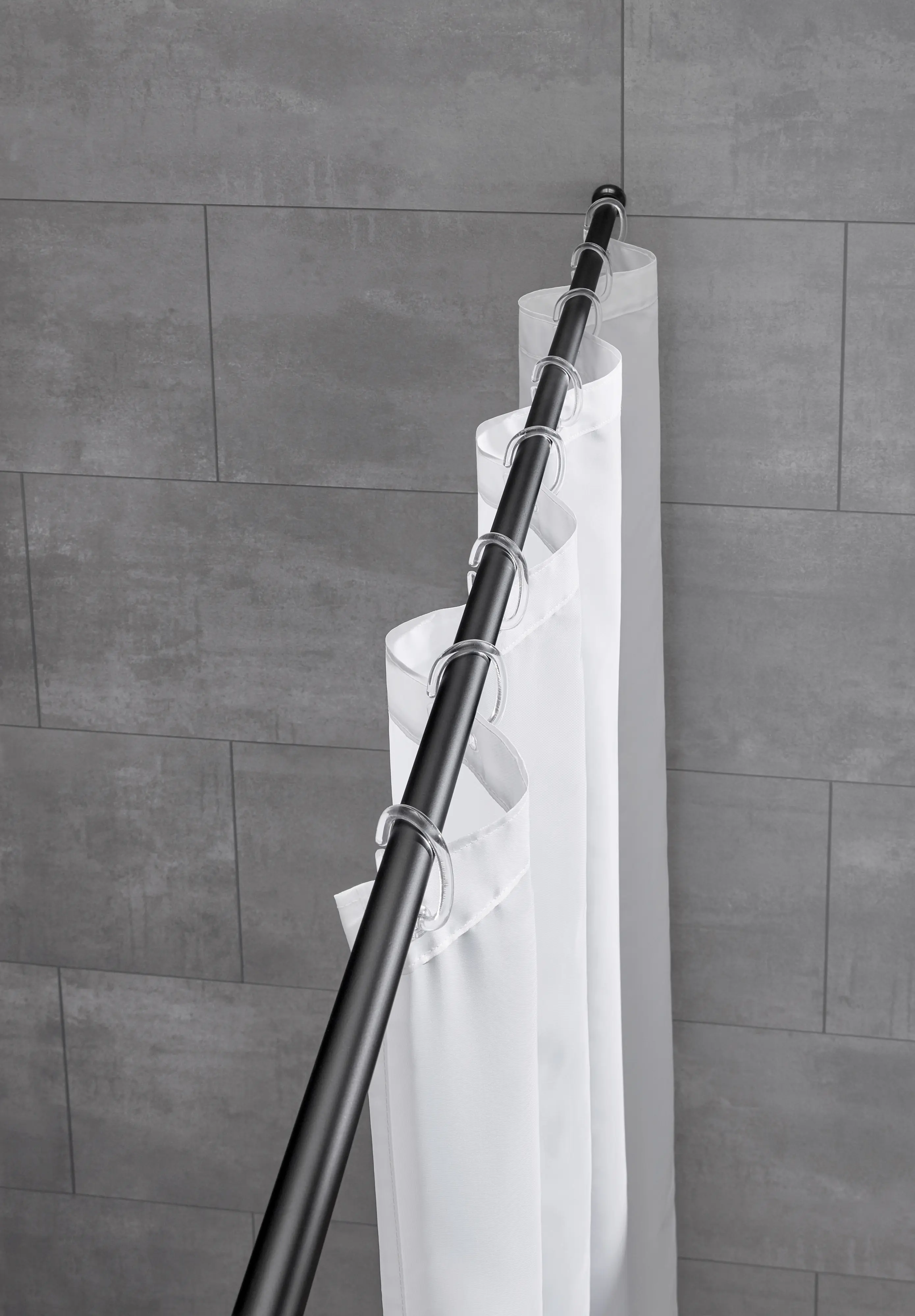 Kleine Wolke Federstange für Duschvorhang 125 - 220 cm - Ø 21 mm schwarz