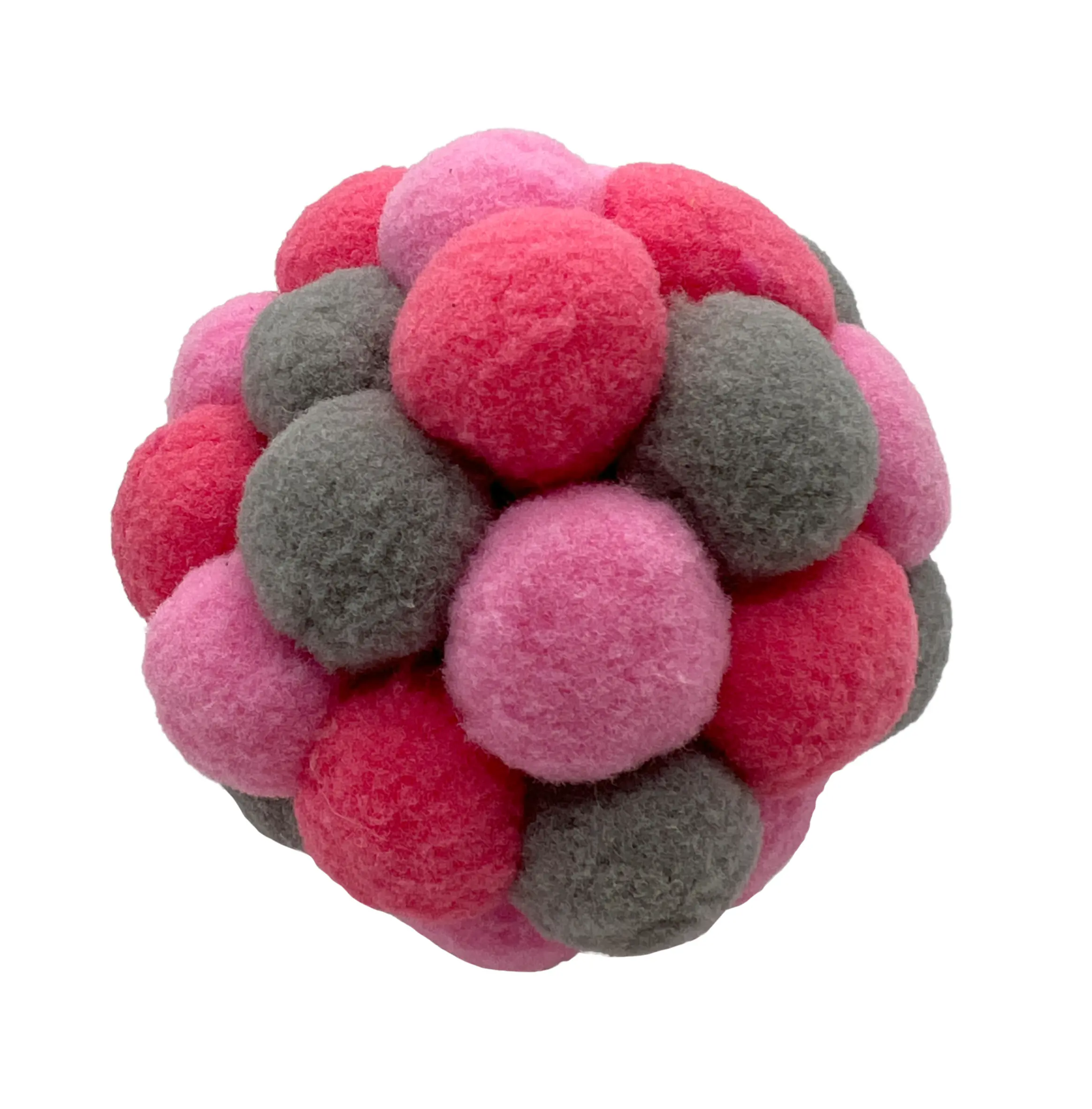 Aumüller Katzenspielzeug Kugel Pink Plush mit Katzenminze 8 cm pink/grau
