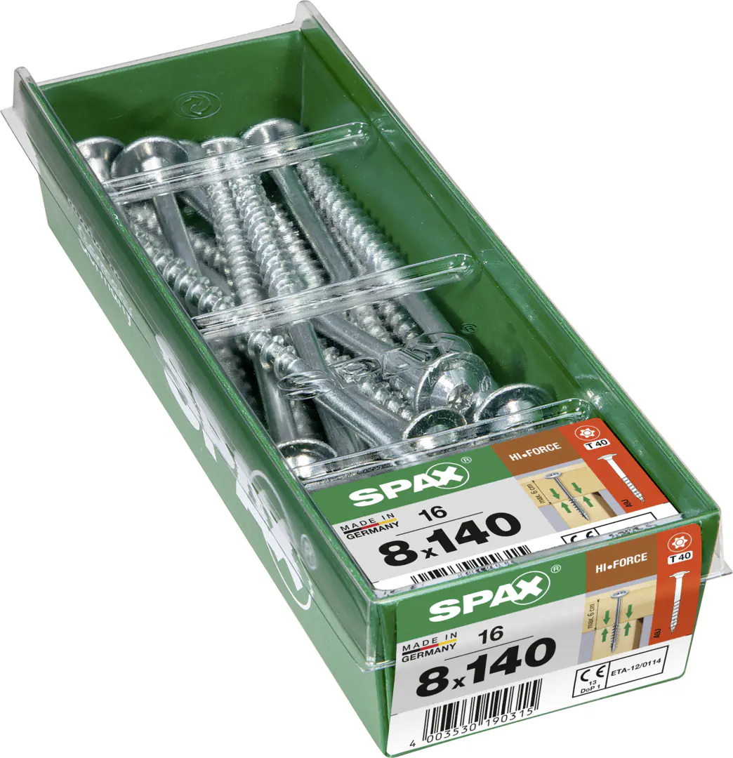 Spax Holzbauschrauben 8.0 x 140 mm TX 40 - 16 Stk.