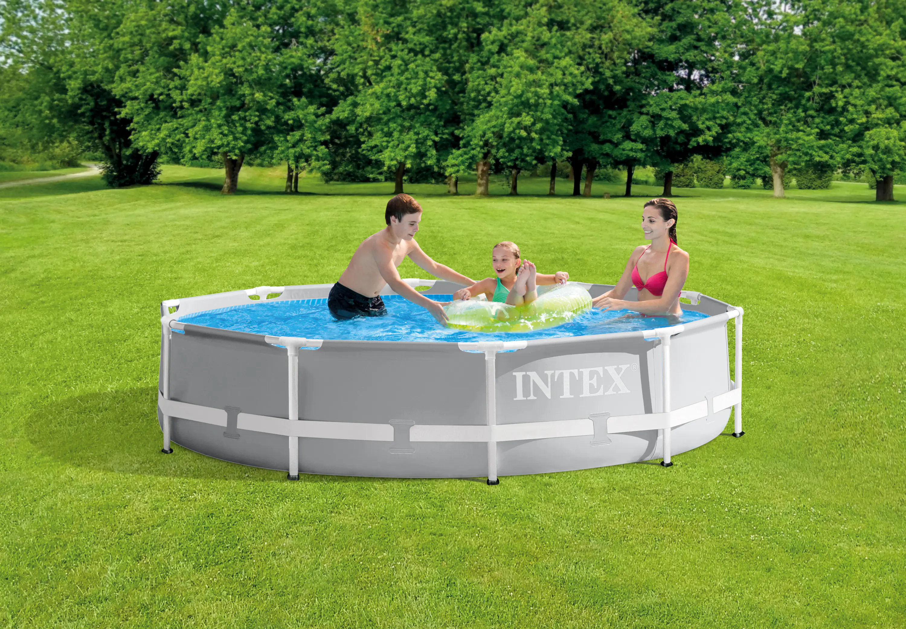 Intex Frame Pool-Set Prism Rondo rund Ø 305 x 76 cm grau
